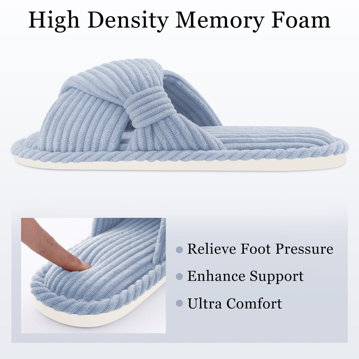 Summer House Slippers for Women Corduroy Open Toe Indoor Slippers