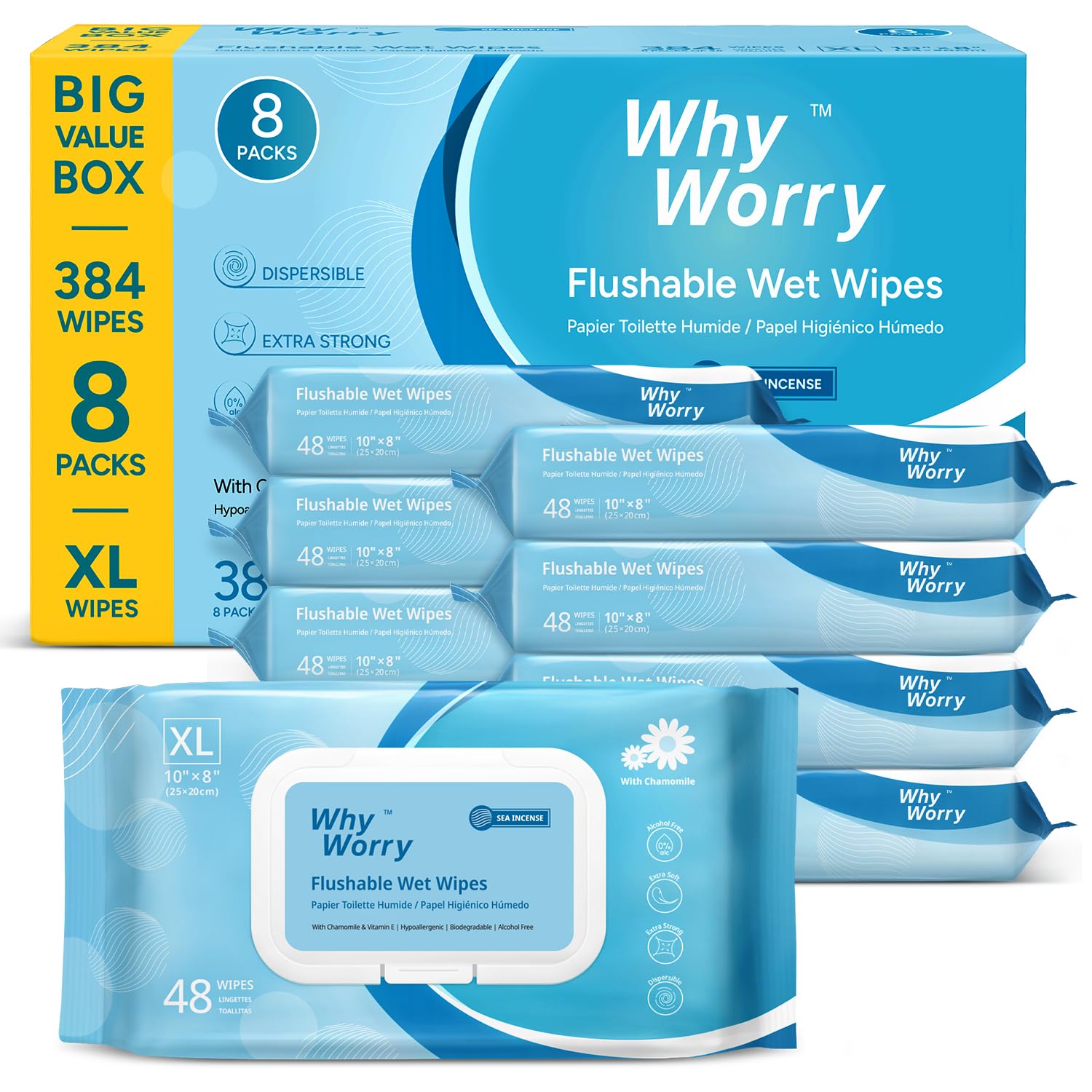 Flushable Wipes for Adults (384 Count)