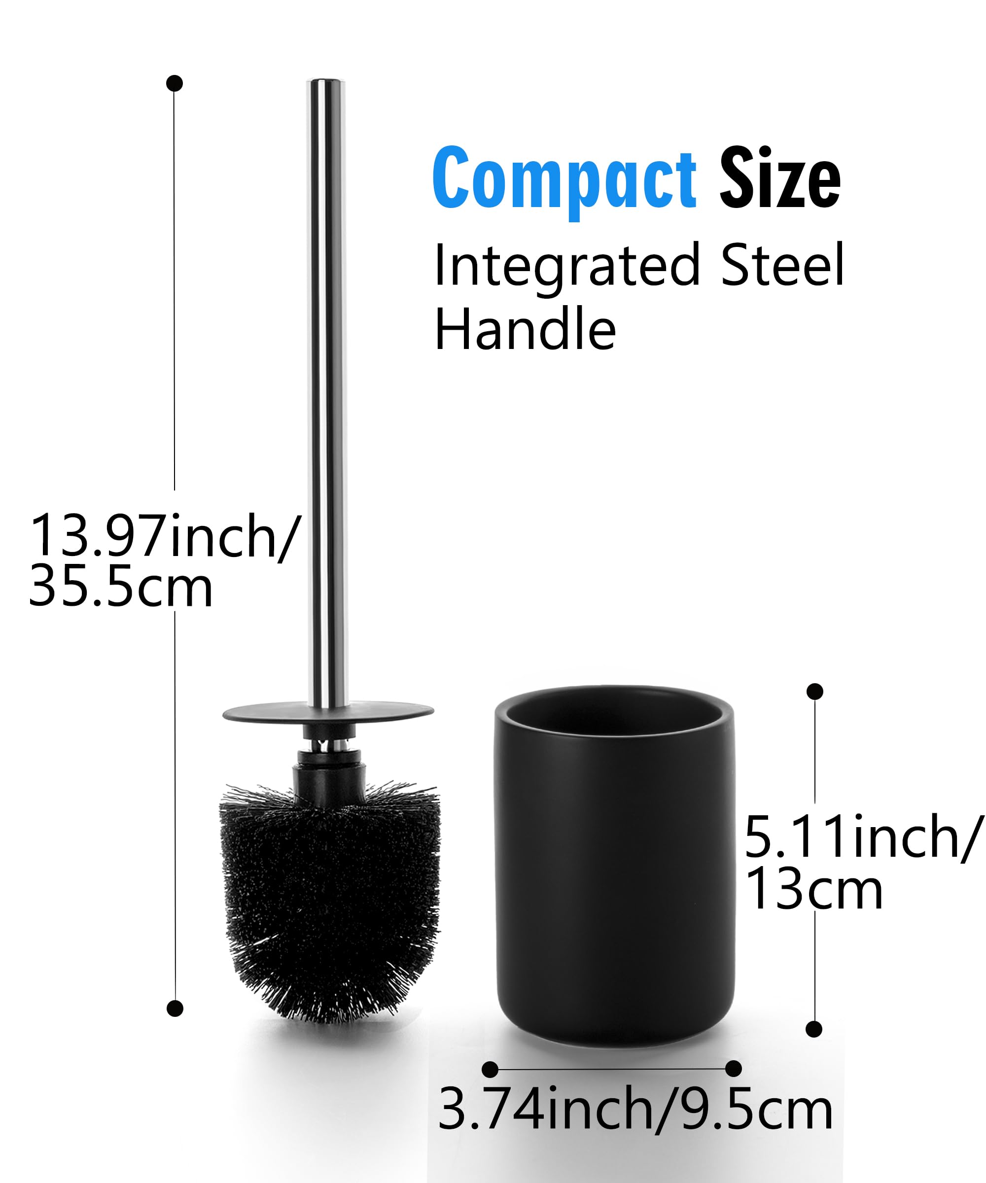 Ceramic Toilet Brush and Holder Set (3 Count)