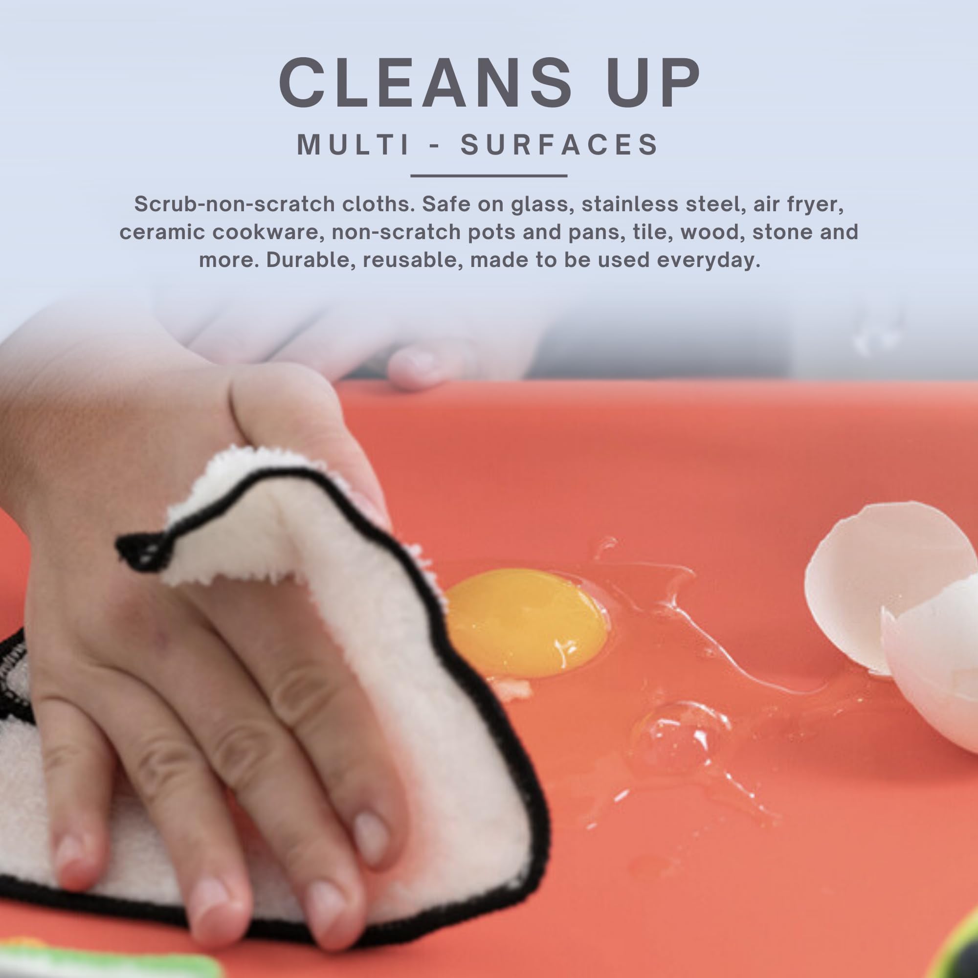 Dishcloths Kitchen Dishrag Cleaning Scrub Reusable 6pk 6x7in (6 Count)