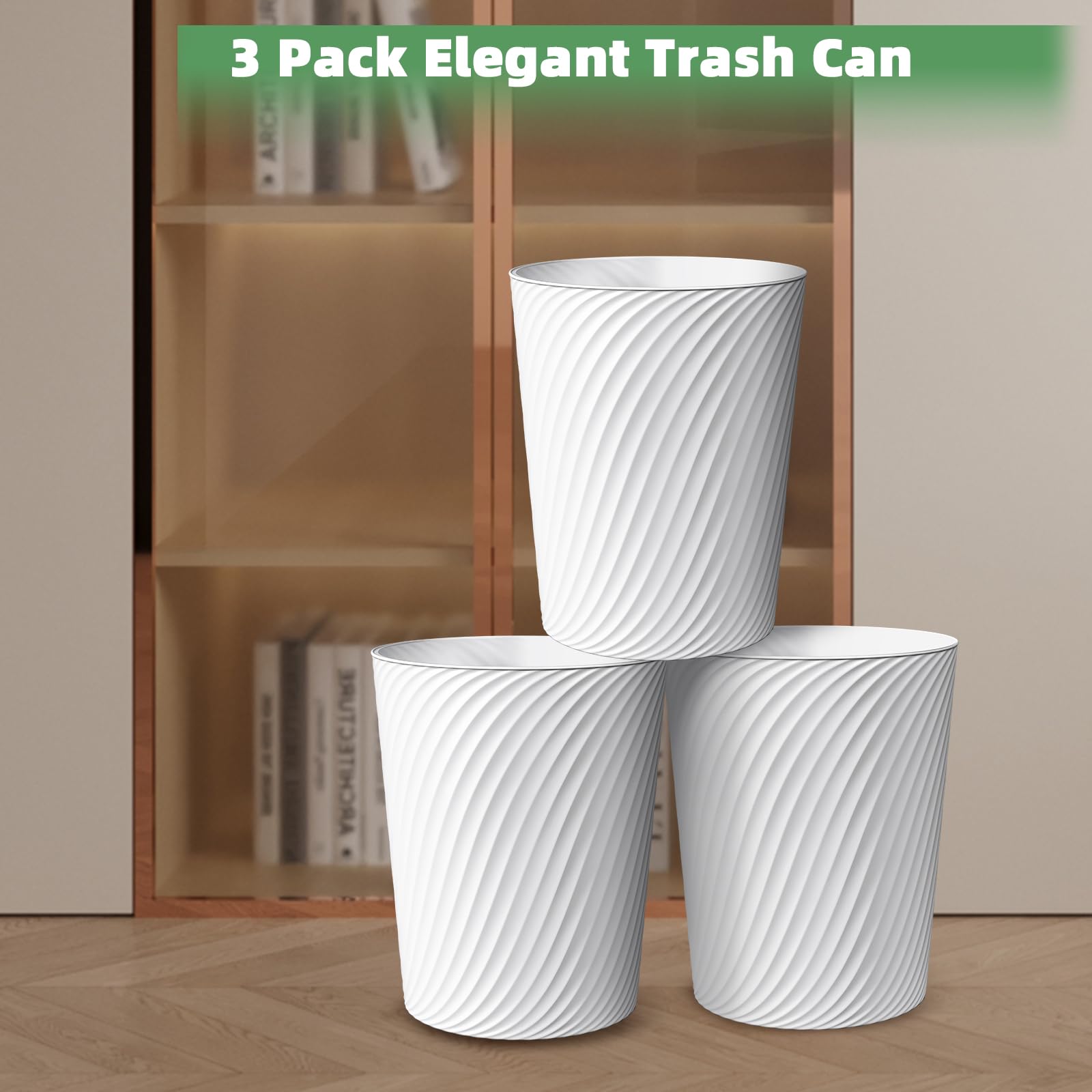 Small Trash Can 3 Pack 1.8 Gallons (3 Count)
