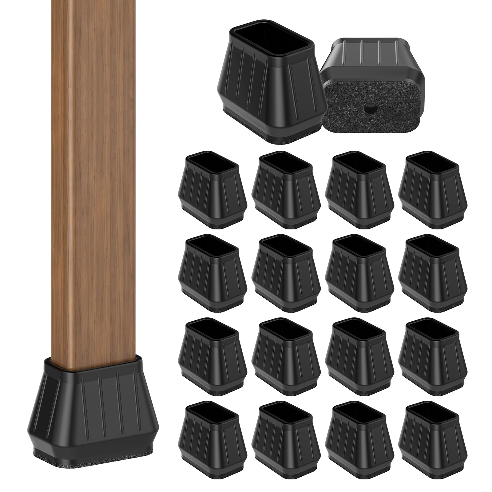 24PCS Rectangular Chair Leg Floor Protectors for Hardwood Floors (24 Count)