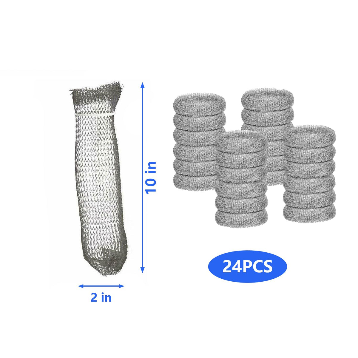 Stainless Steel Lint Traps for Washing Machine Drain Hose (24 Count)
