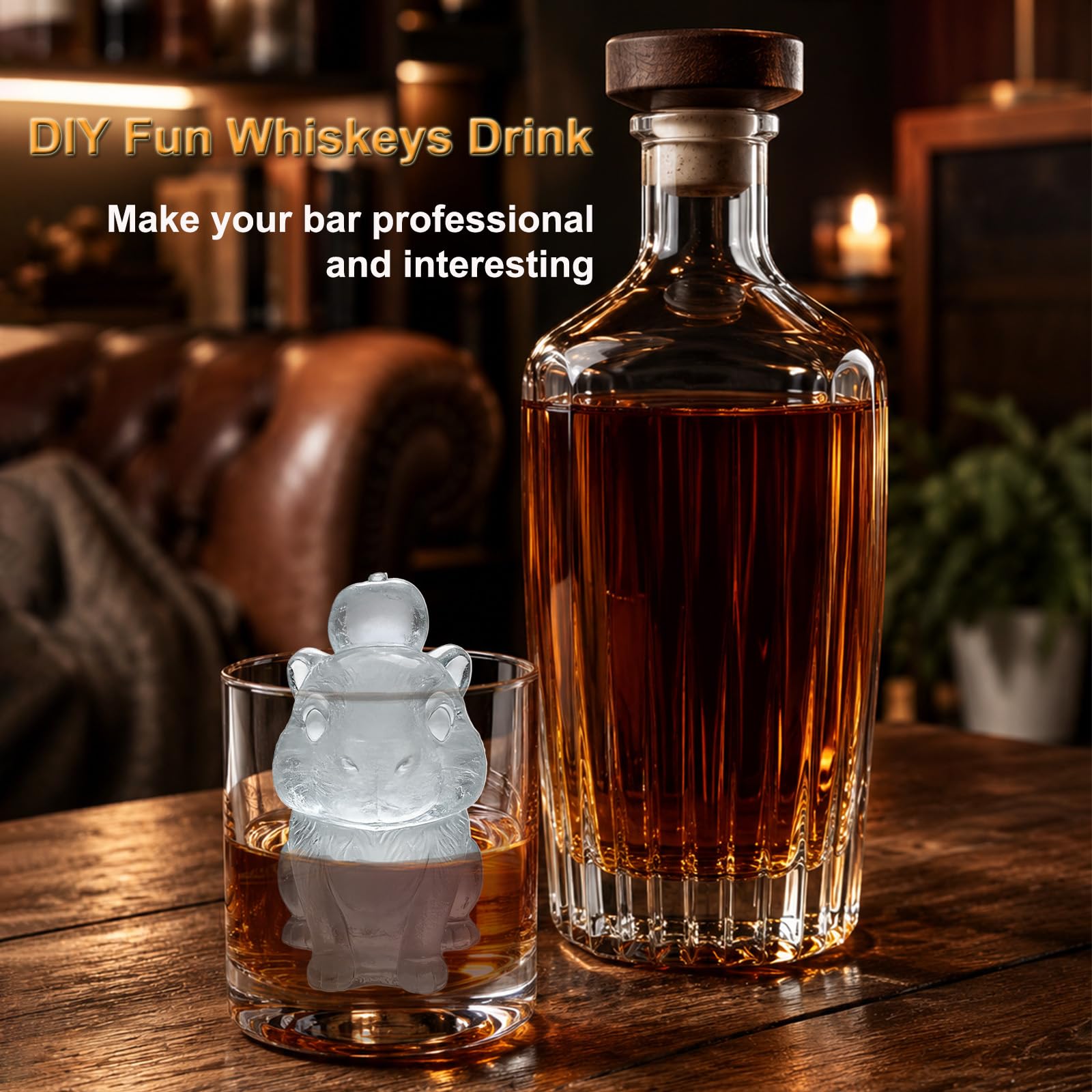 3D Capybara Ice Cube Silicone Molds Tray for Whiskey (2 Count)