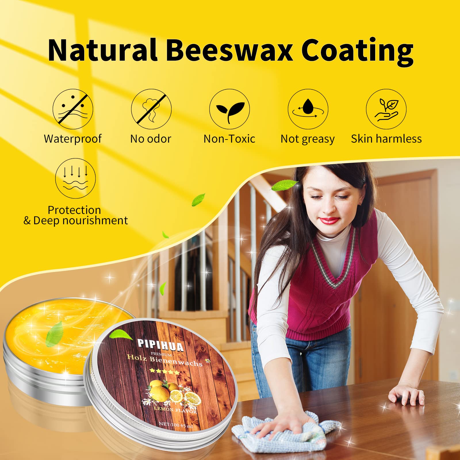 Beeswax Polish and Conditioner for Wood Furniture (3.53 Ounce)