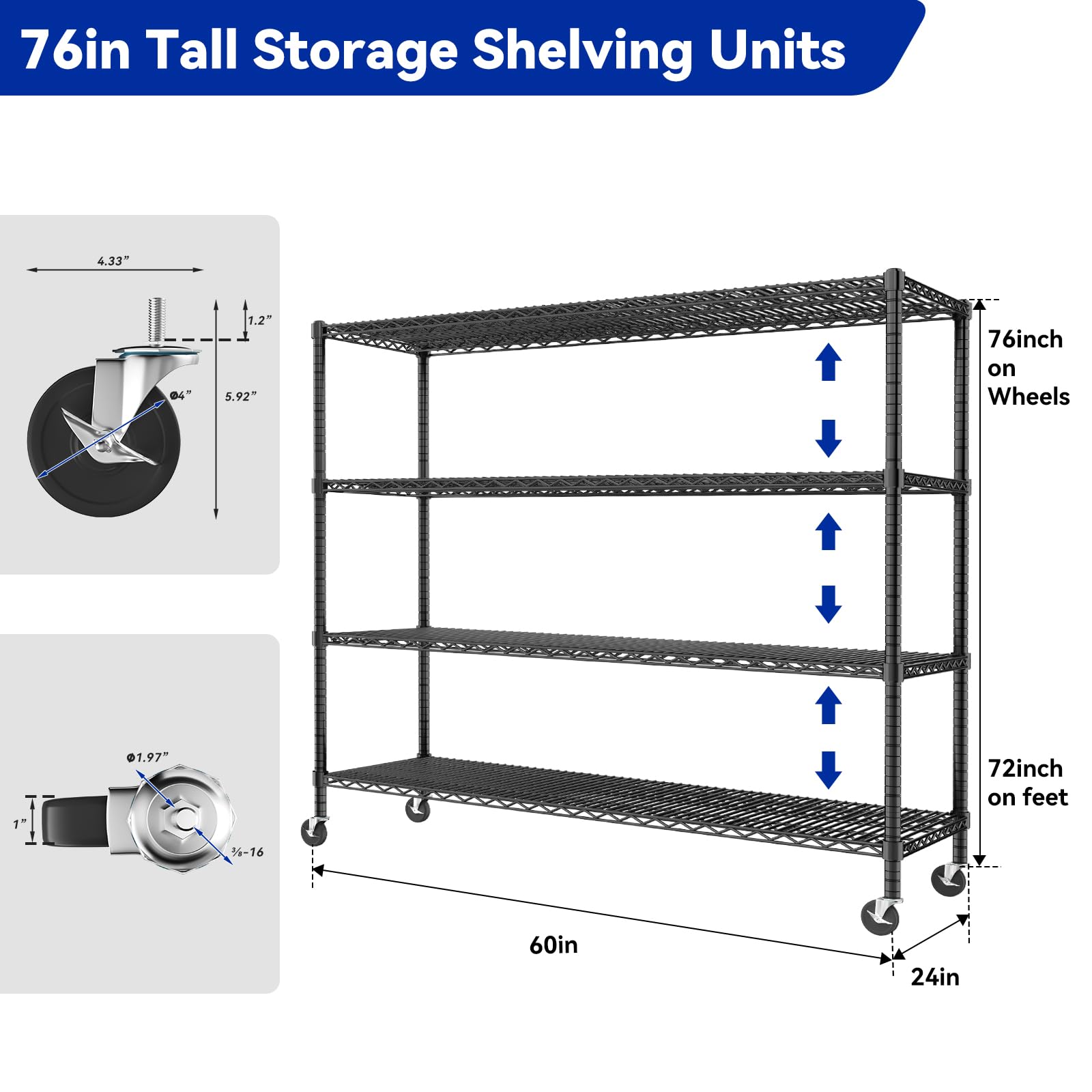 Storage Shelves with Wheels