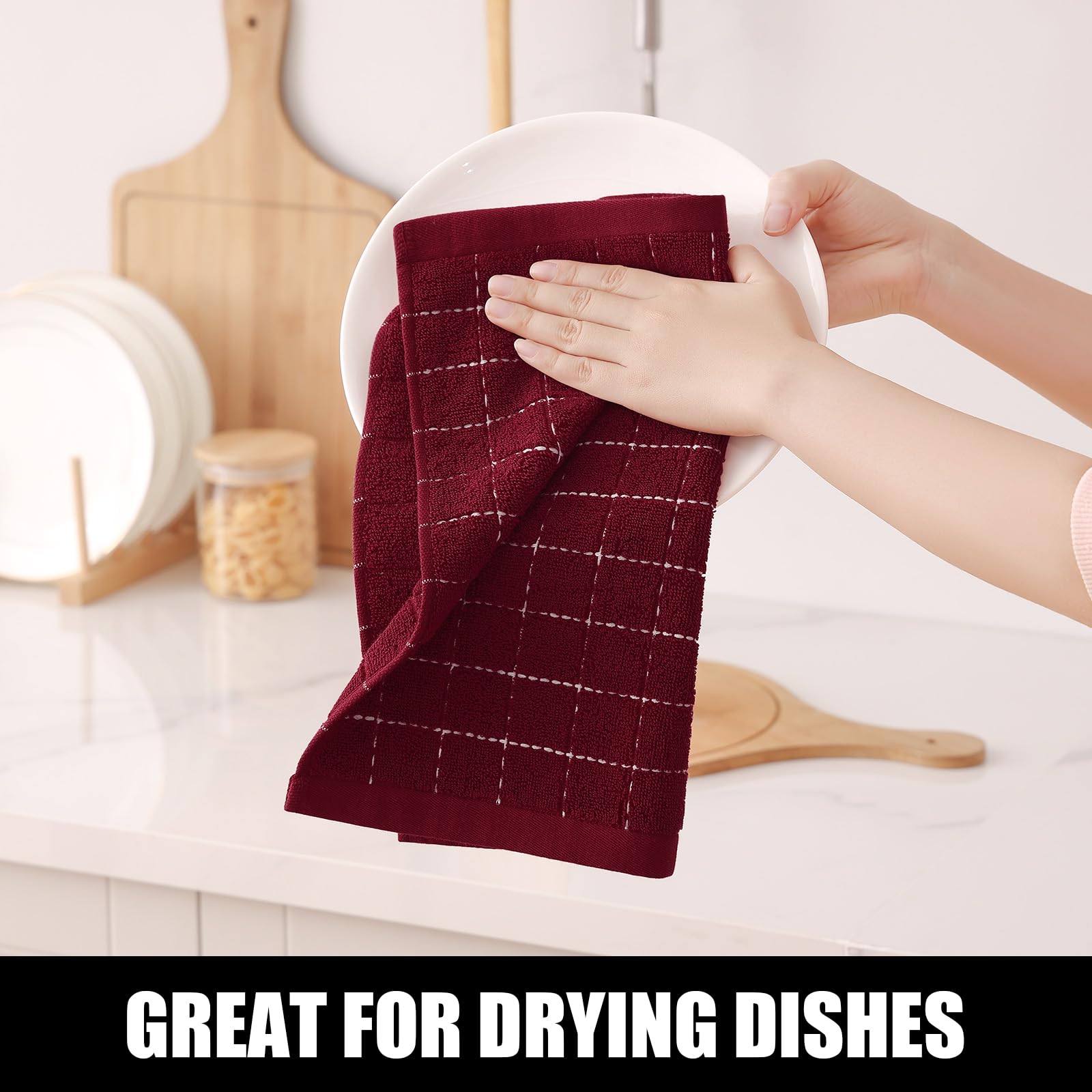 100% Cotton Terry Kitchen Dish Cloths (12 Count)