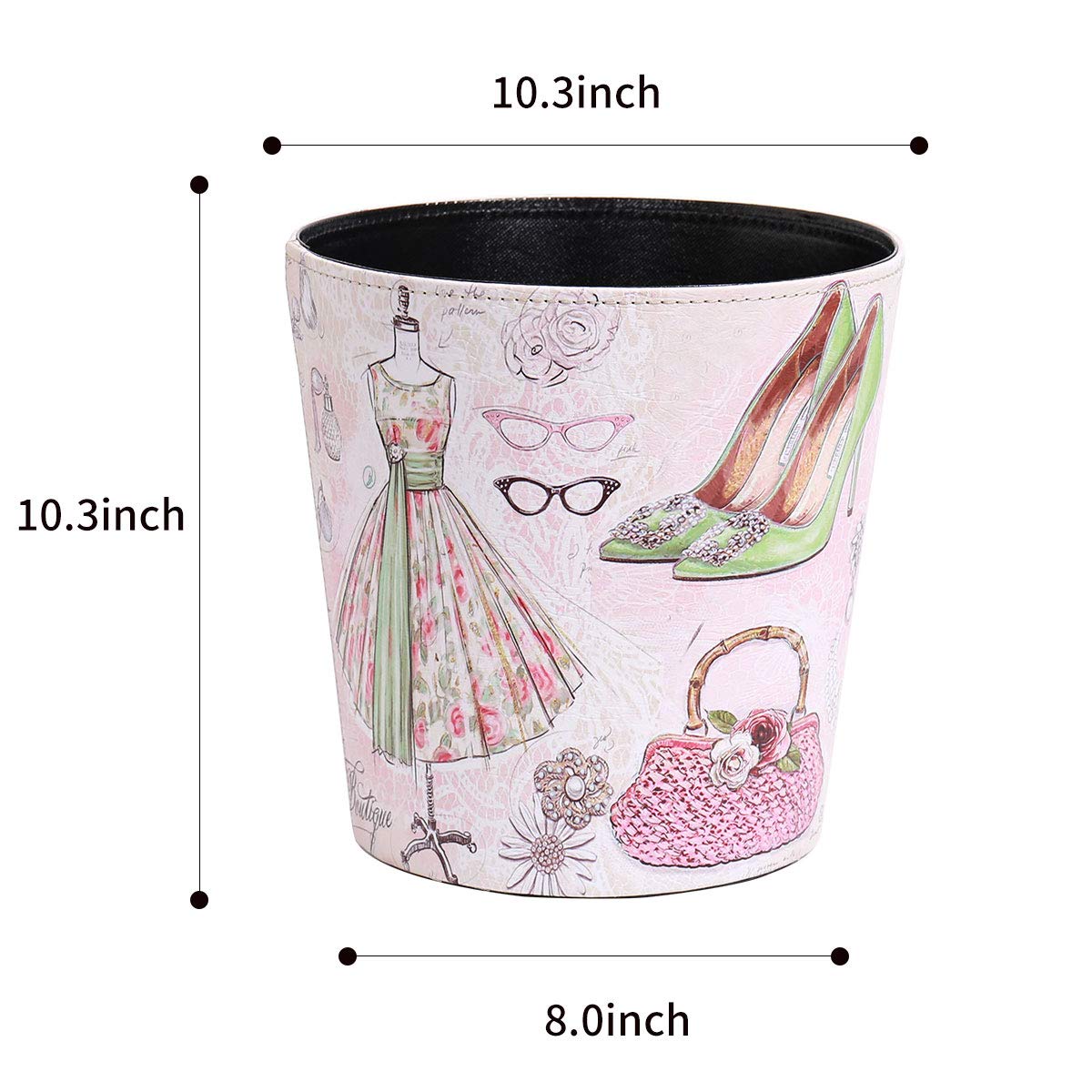 PU Leather Small Trash Can Wastebasket