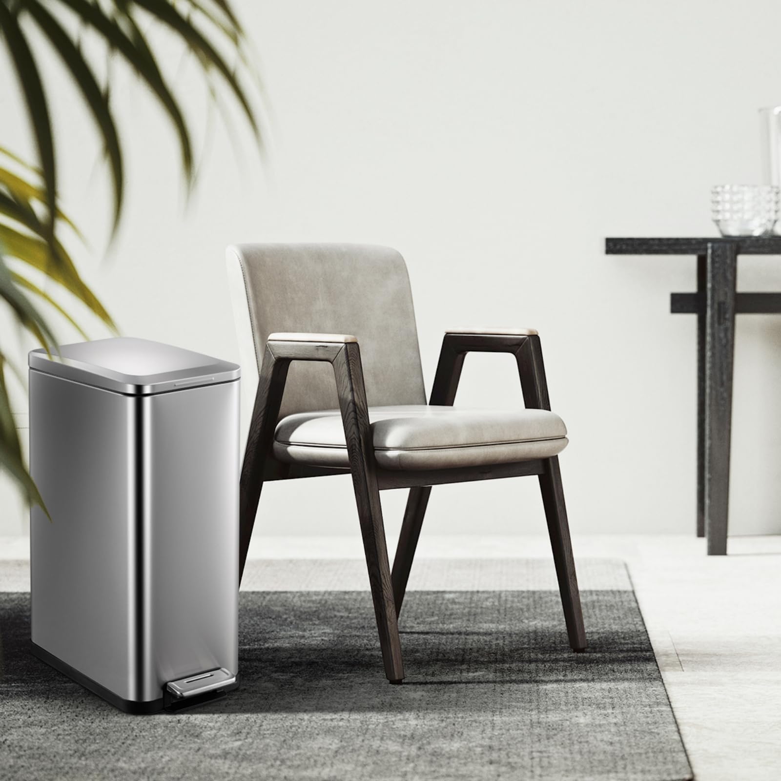 13 Gallon Slim Stainless Steel Kitchen Trash Can with Lid