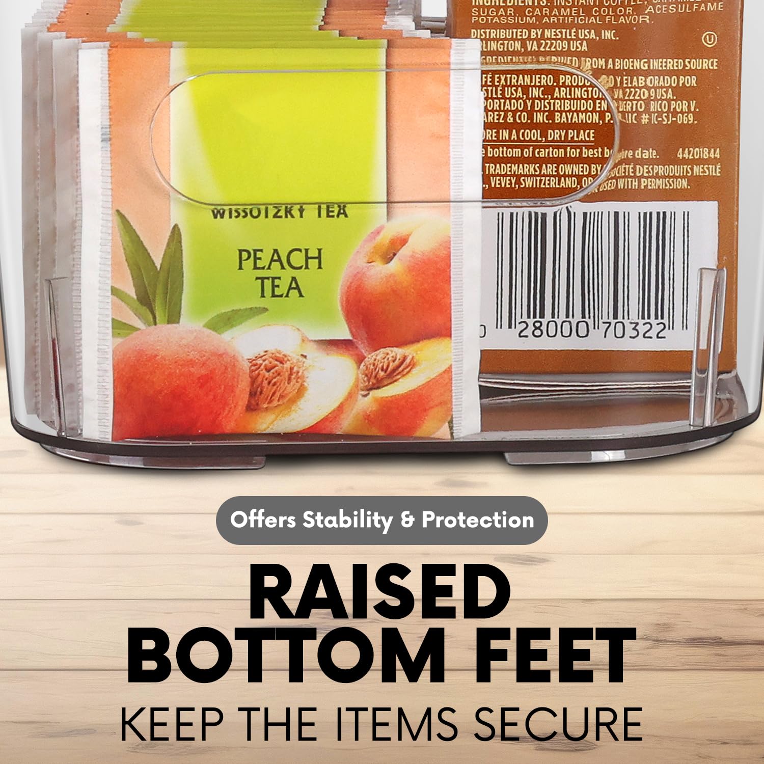 Clear Plastic Storage Bins for Kitchen Organization or Pantry Organizers and Storage (4 Count)