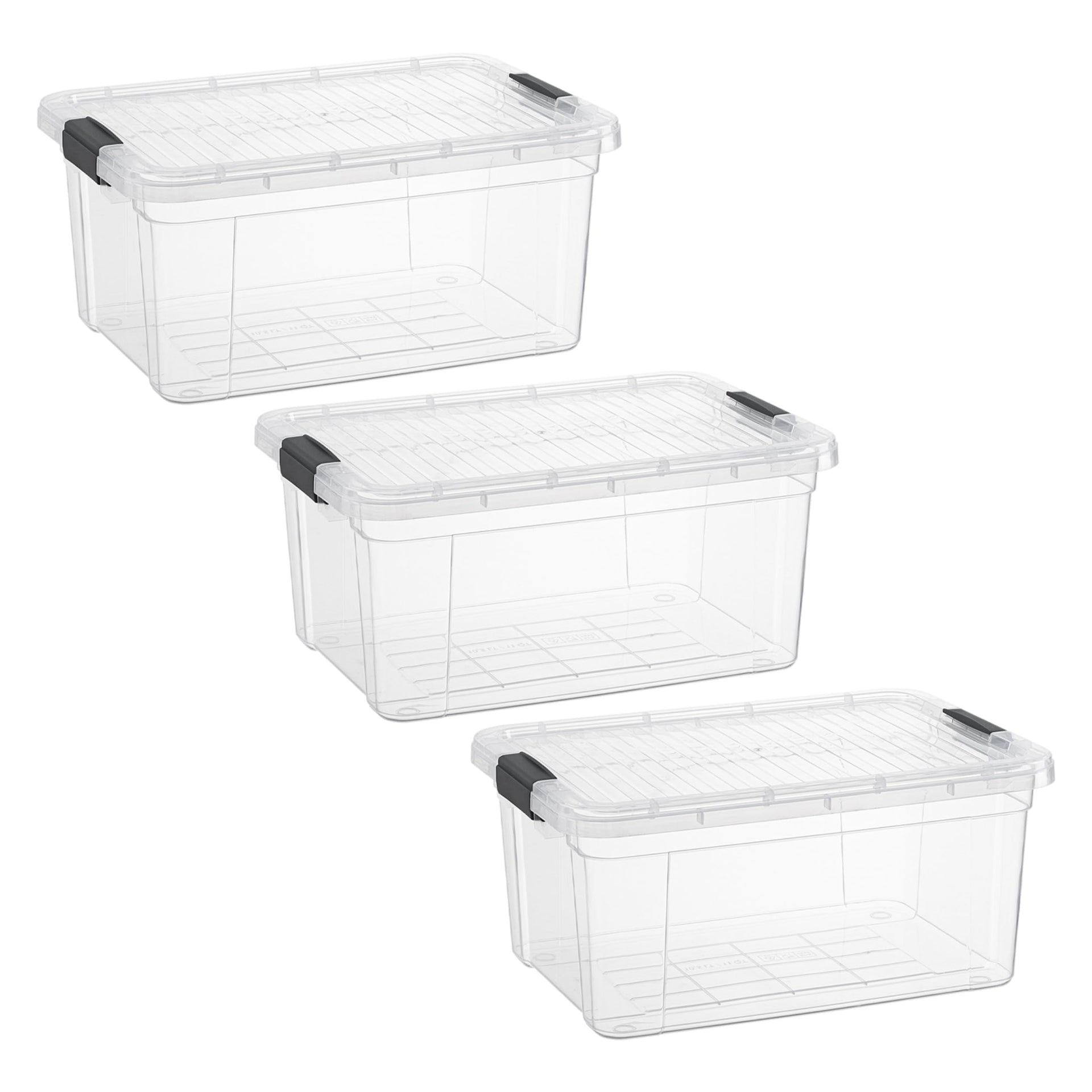 11 Quart Clear Plastic Storage Boxes with Lids (3 Count)