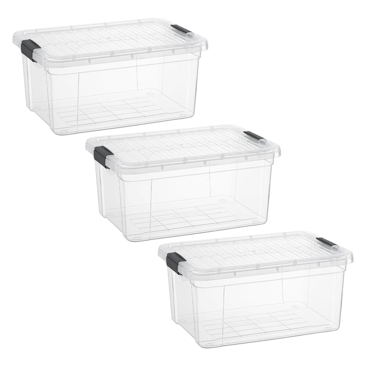 11 Quart Clear Plastic Storage Boxes with Lids (3 Count)