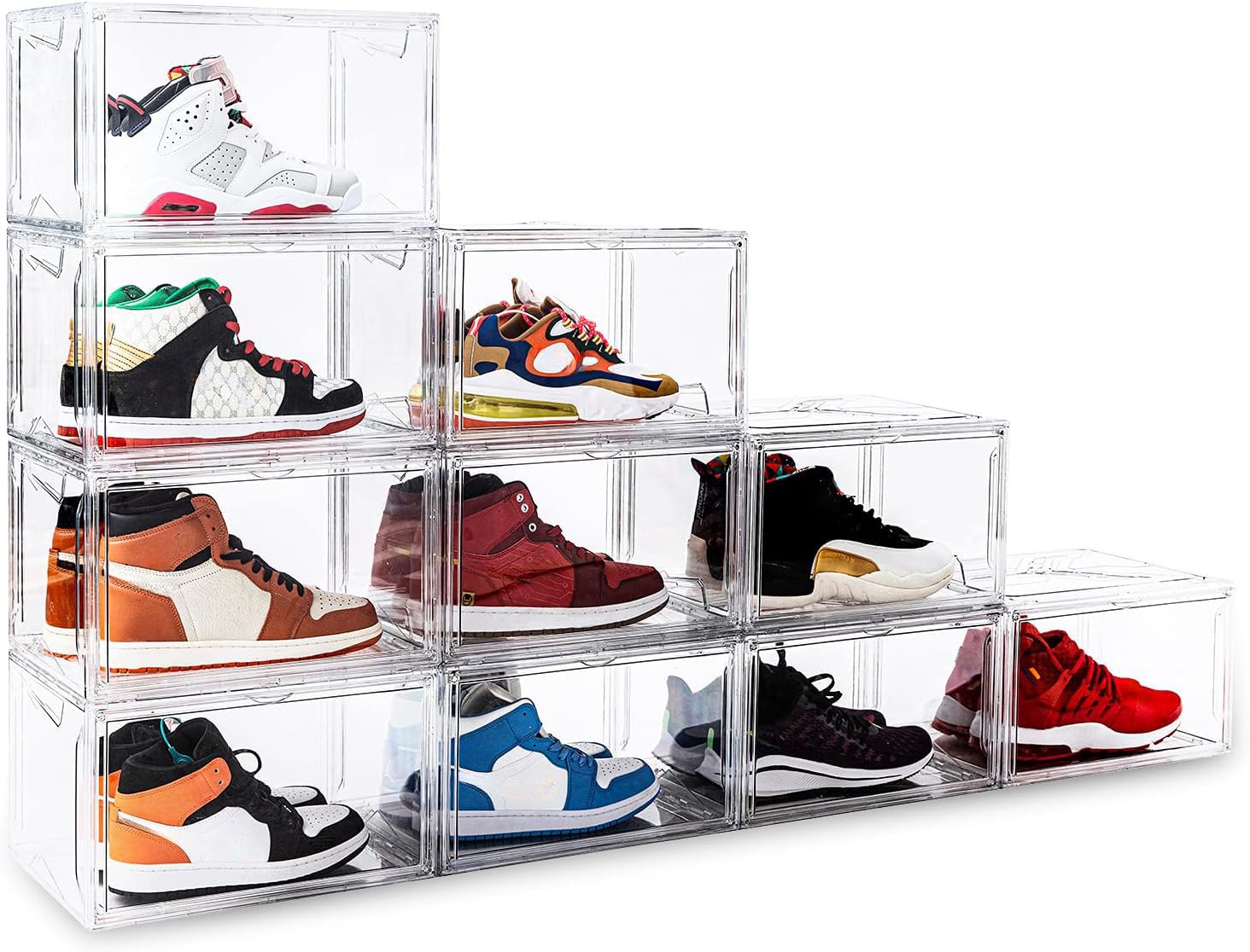 Shoe Box Clear Plastic Stackable for Sneakers (10 Count)