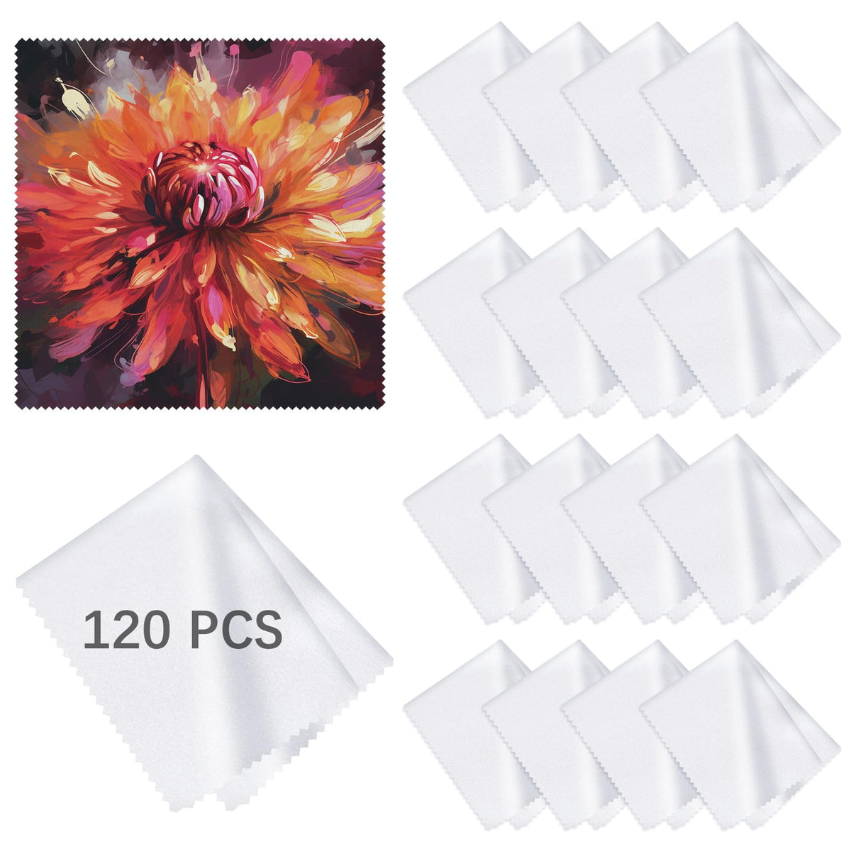 120 Pack Microfiber Cleaning Cloth for Glasses (120 Count)