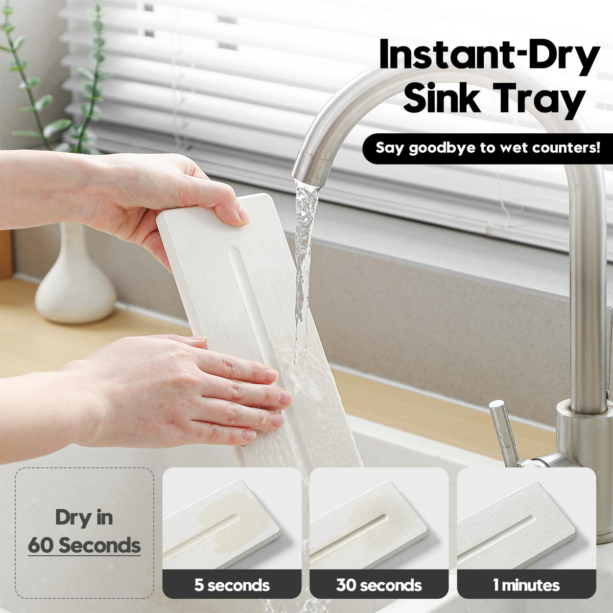 2 Pack Diatomite Stone Sink Tray (2 Count)