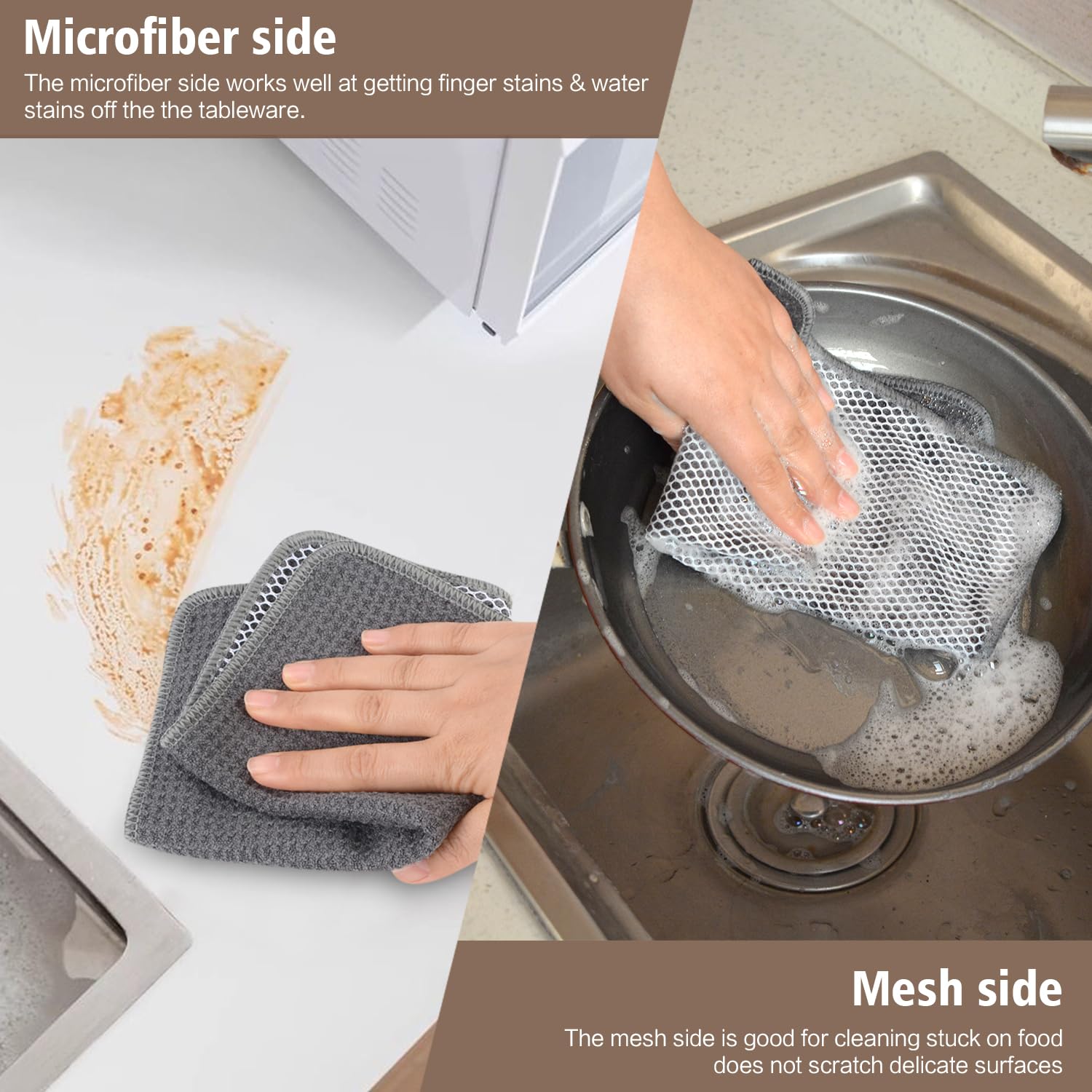 Dish Cloths for Washing Dishes with Scrub Side (9 Count)