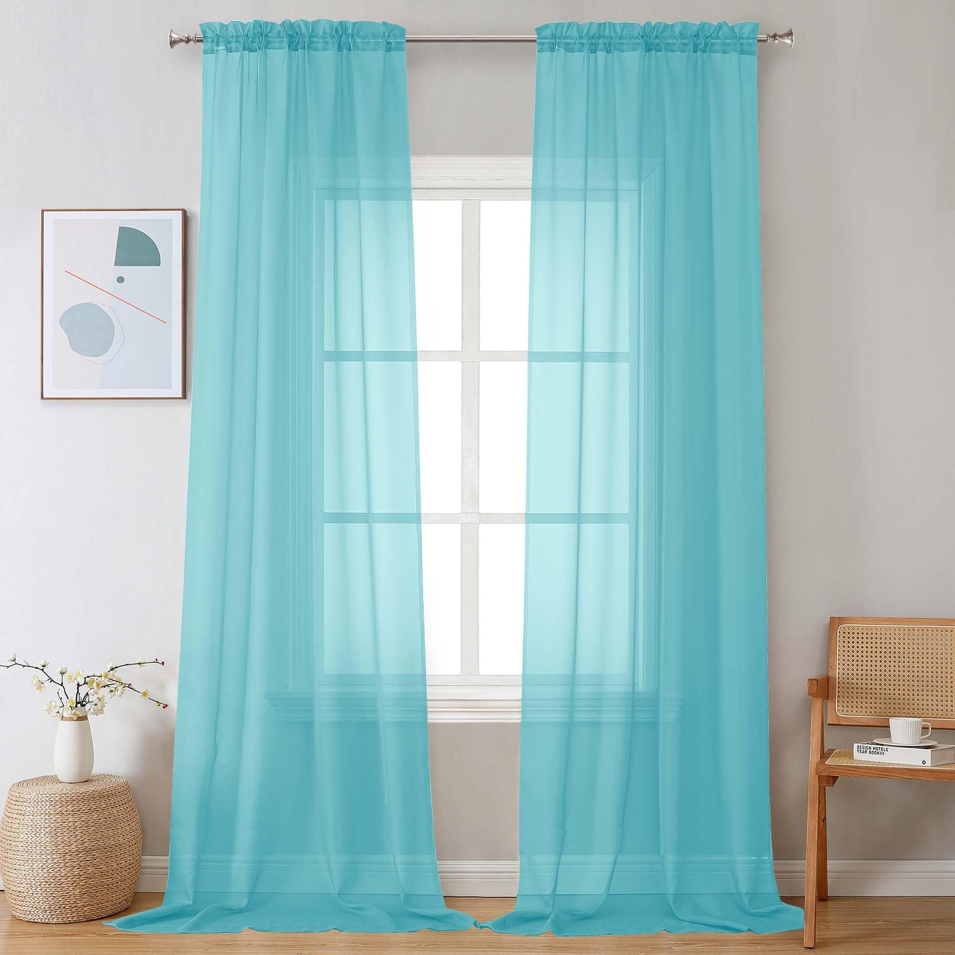 Extra Long Sheer Curtains 120 Inches Long 2 Panels Set (2 Count)