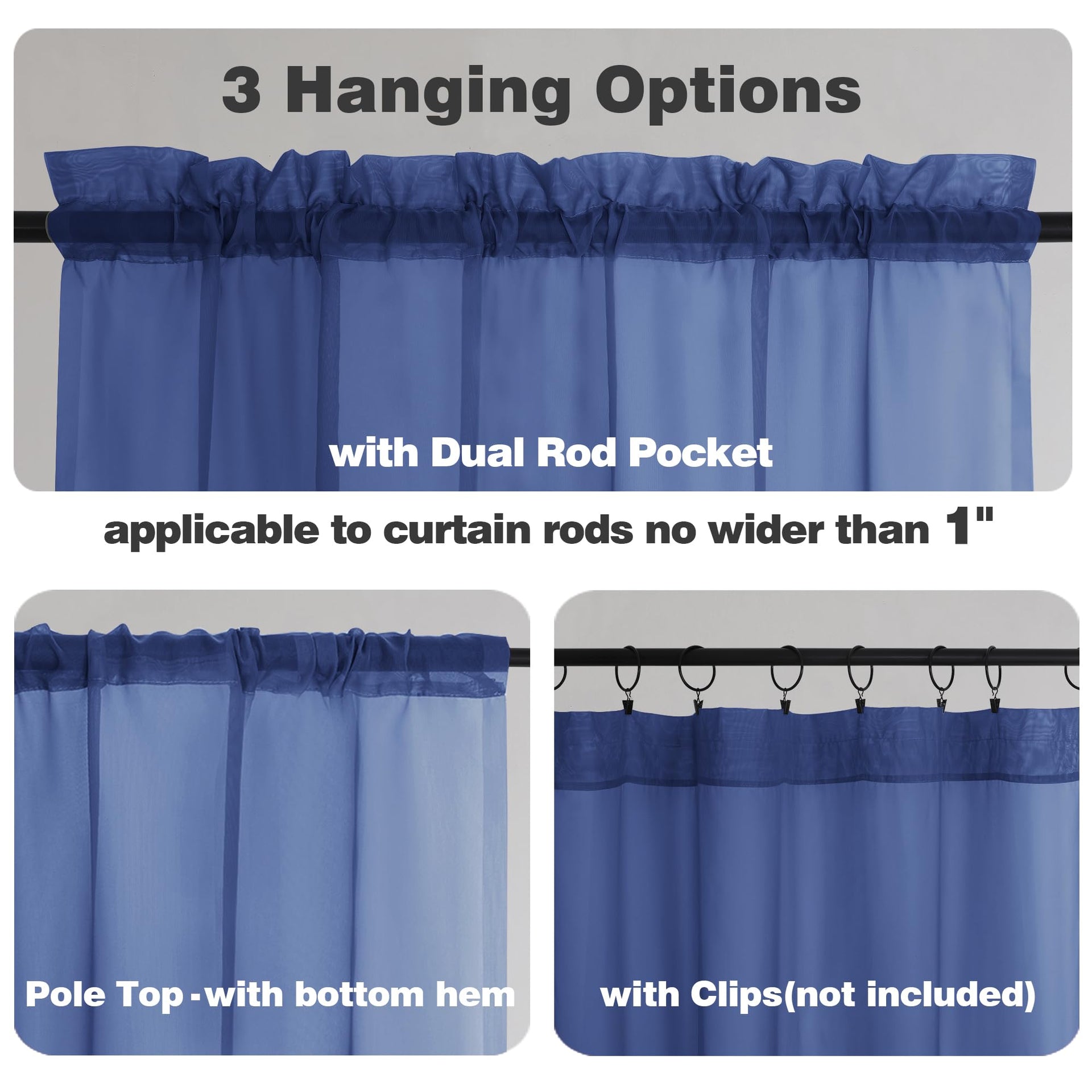 Sheer Valances for Windows 2 Pack (2 Count)