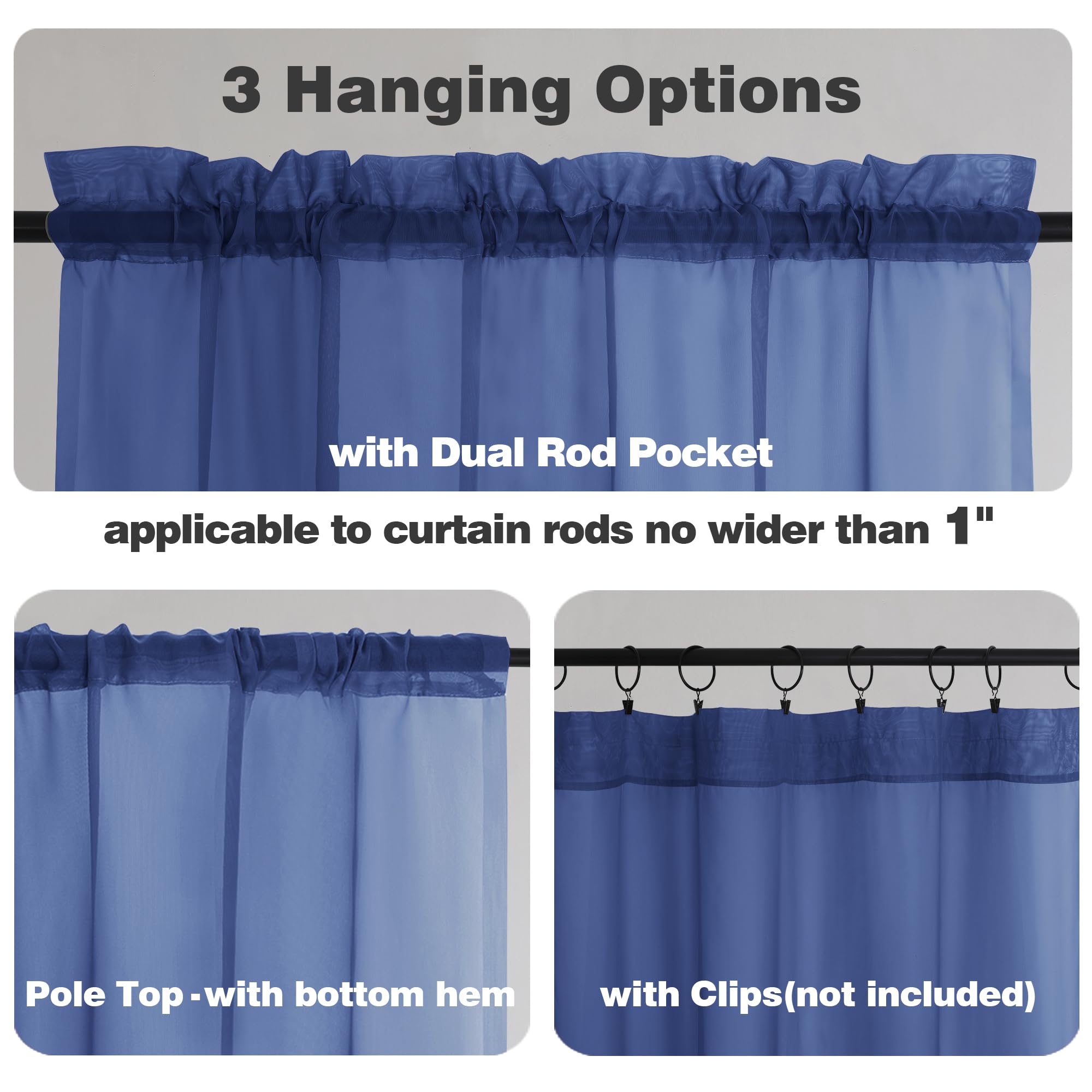Sheer Valances for Windows 2 Pack (2 Count)