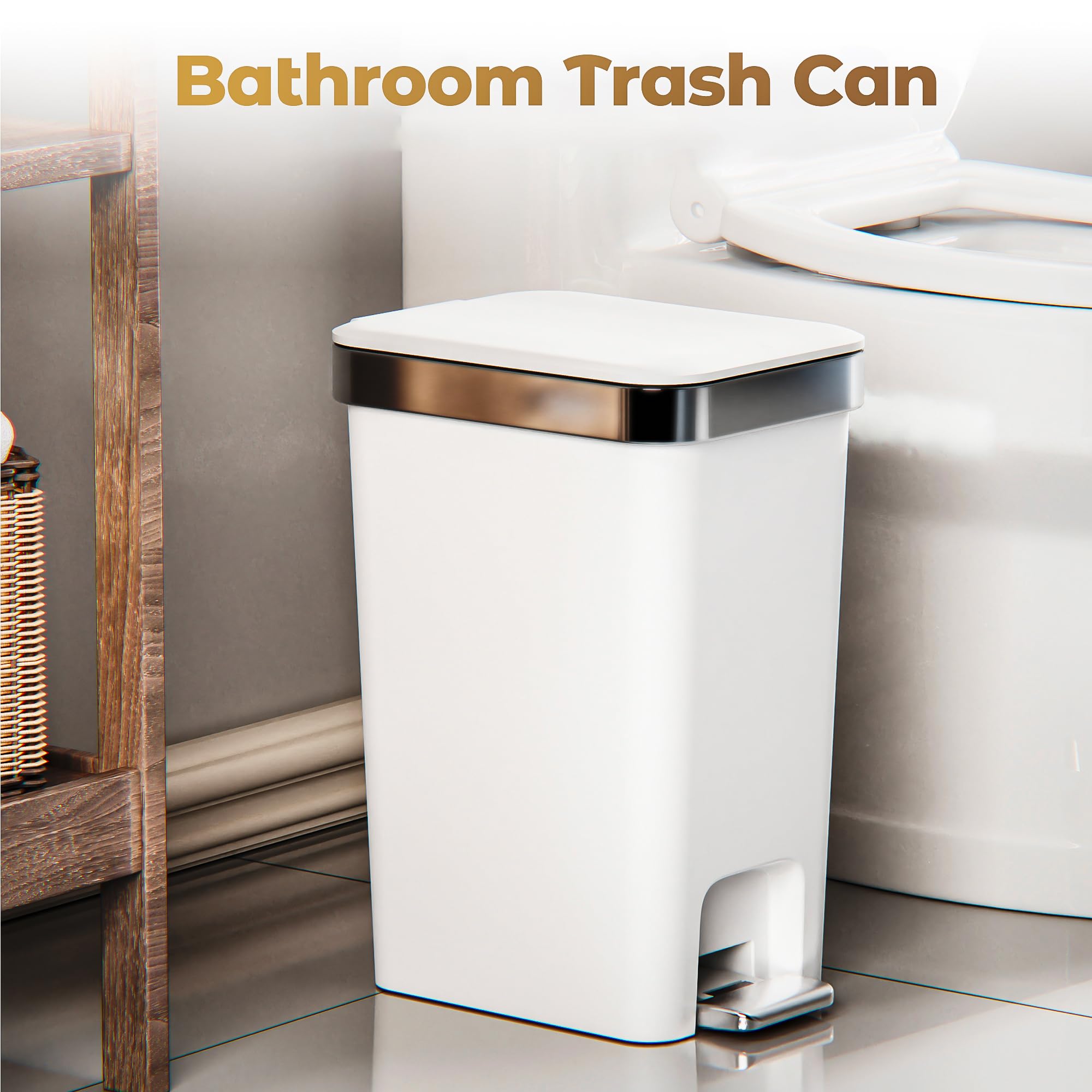 Small Bathroom Trash Can with Lid