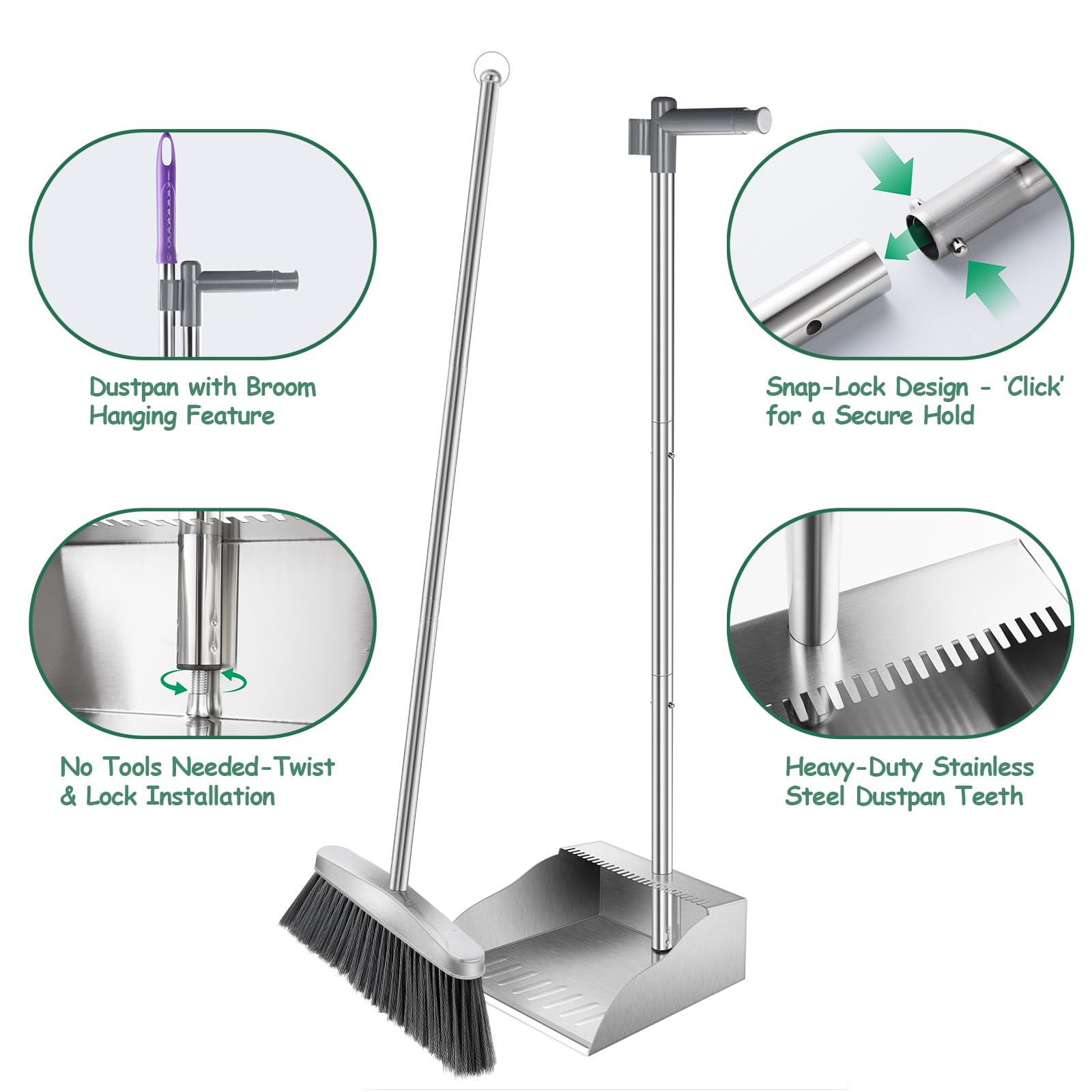 Dustpan with Broom Set