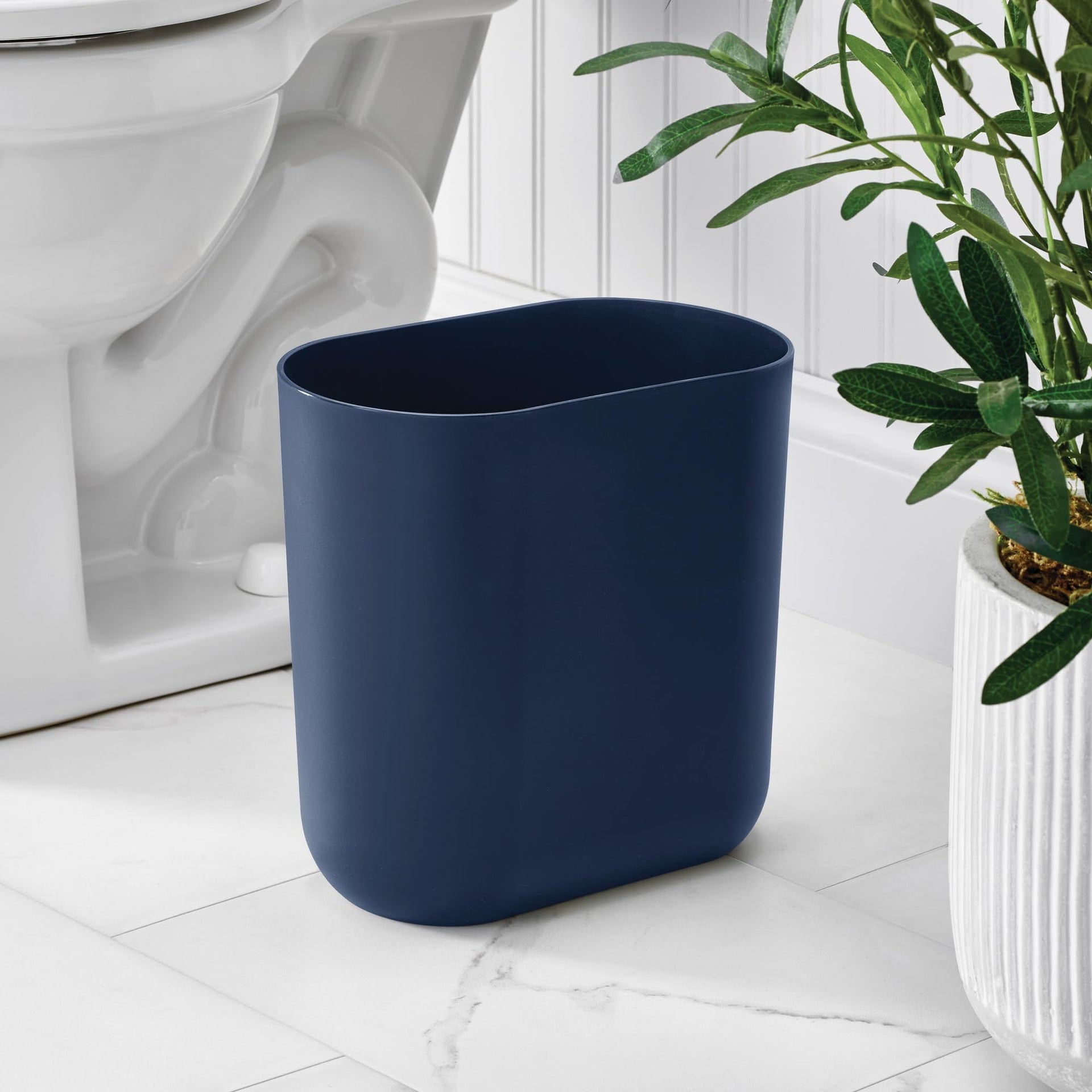 Small Slim Plastic Bathroom Trash Can