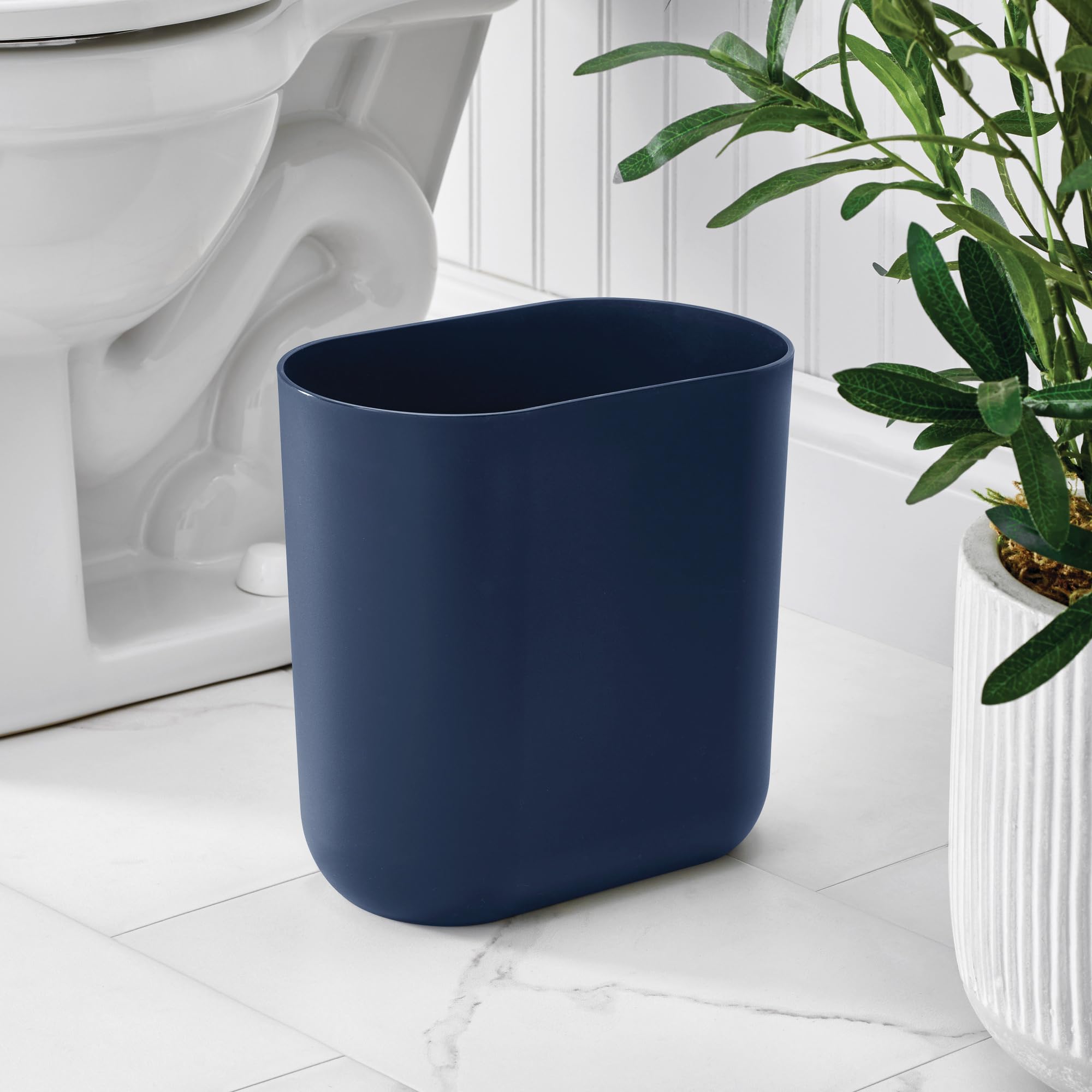 Small Slim Plastic Bathroom Trash Can (2 Count)
