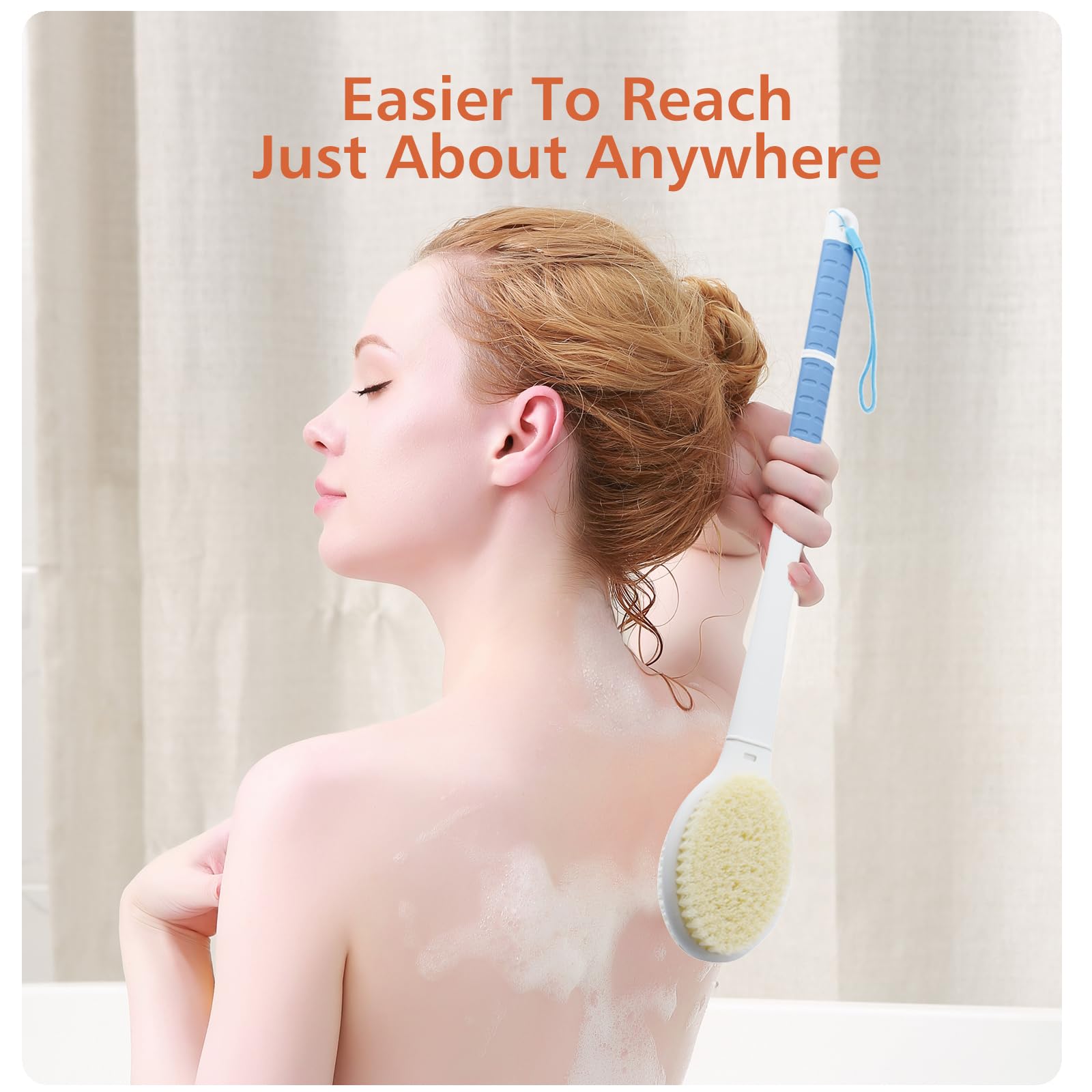 Shower Brush with Soft & Stiff Bristles