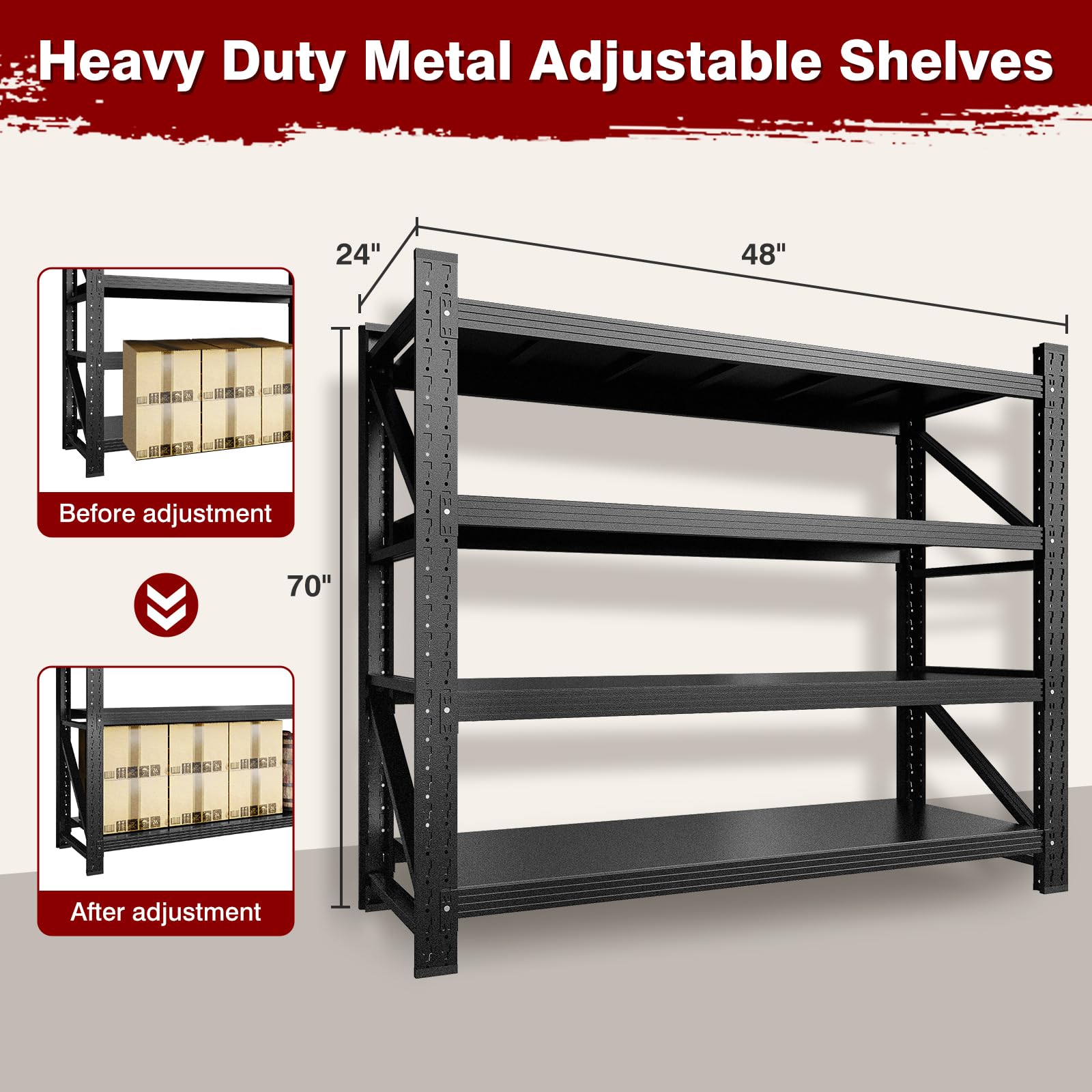 3000LBS Metal Steel Storage Shelves