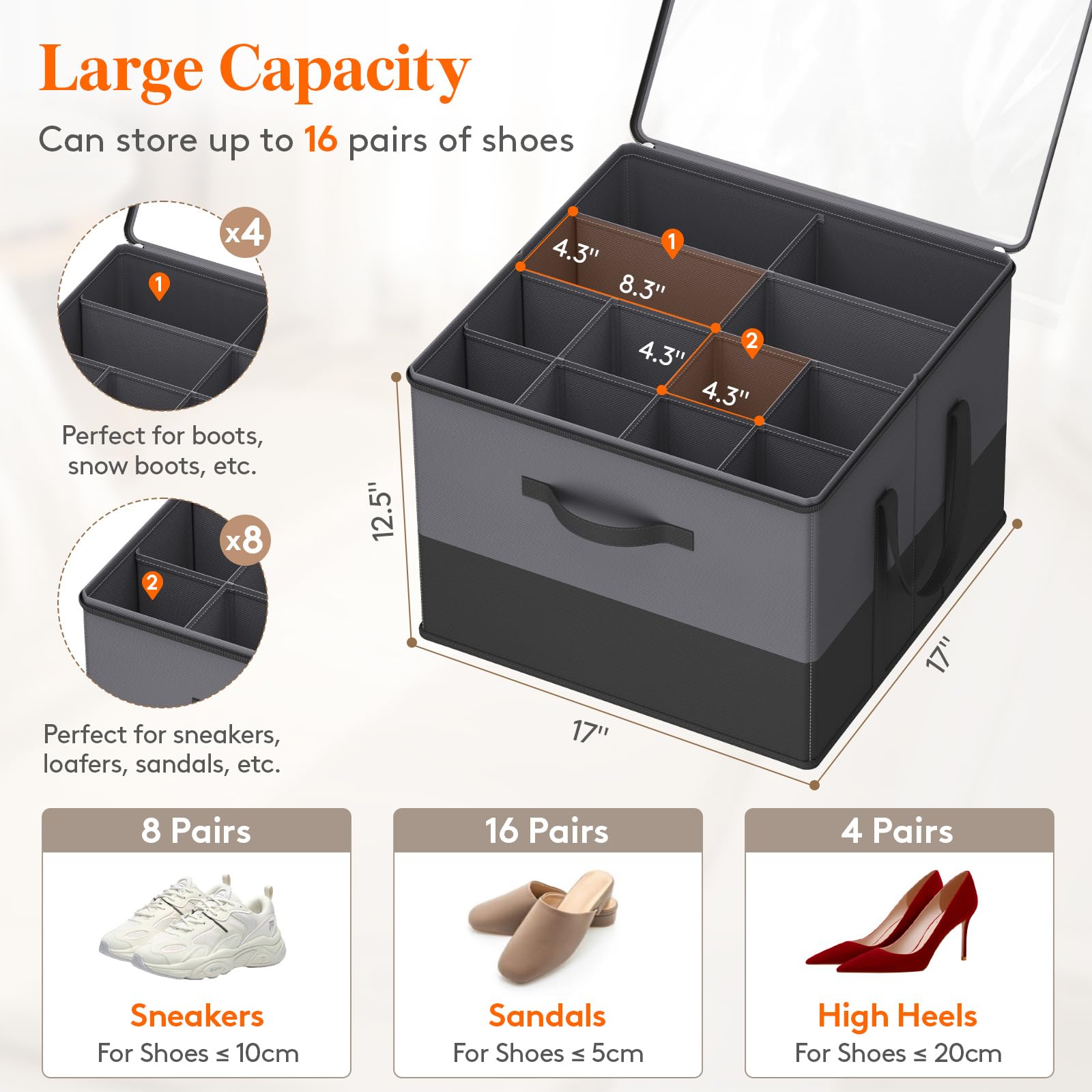 Shoe Storage Organizer for Closet (2 Count)