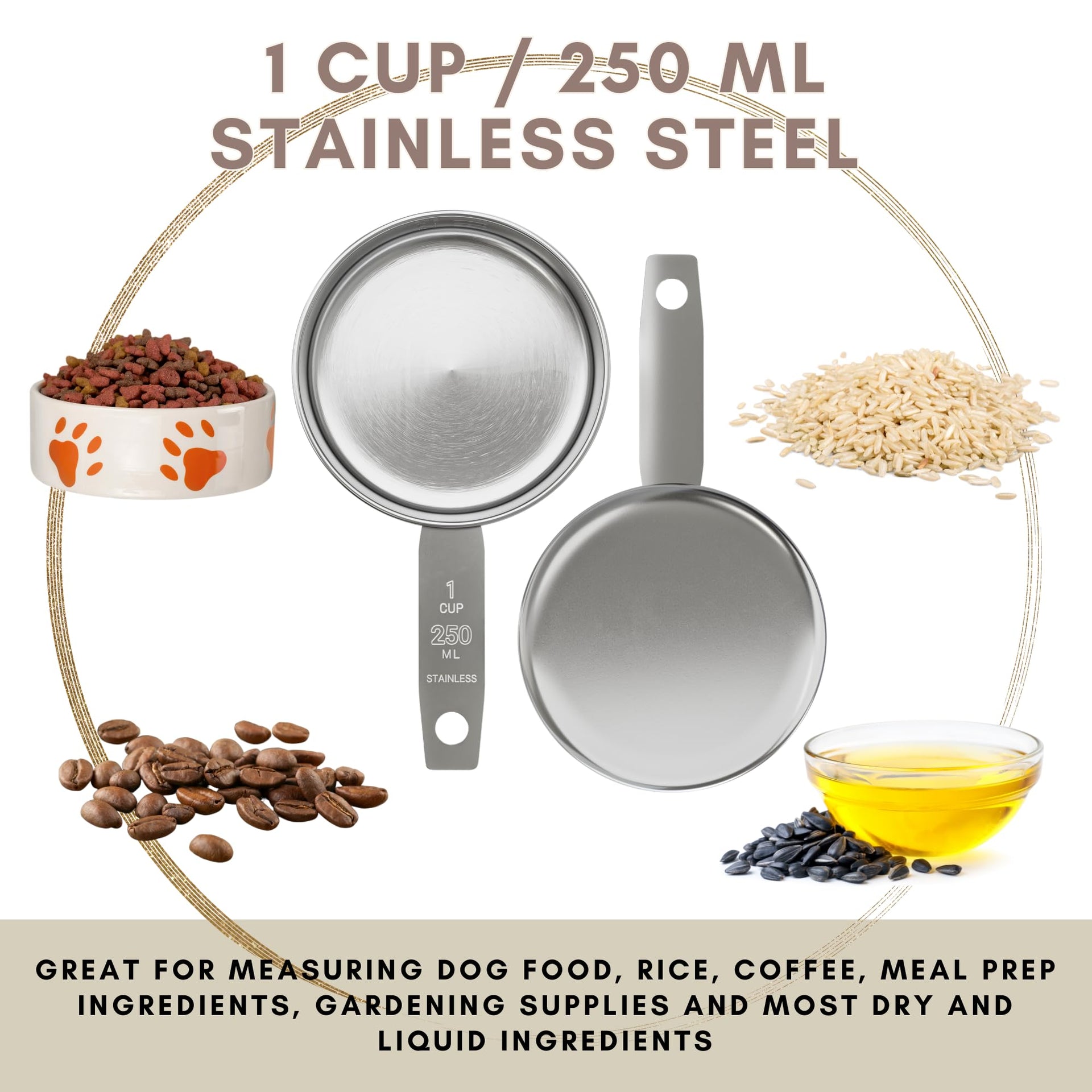 1 Cup Stainless Steel Measuring Cup (12 Count)