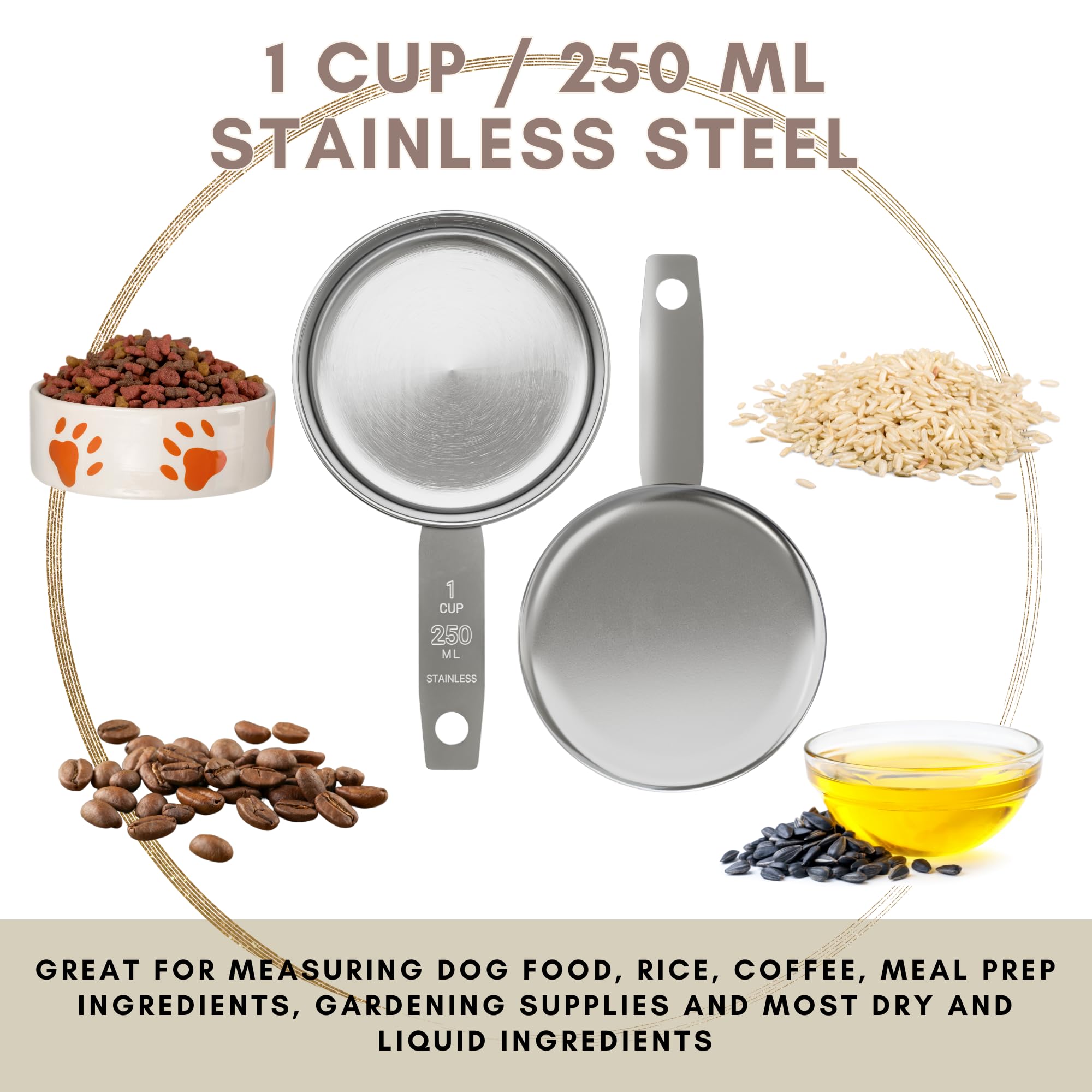 1 Cup Stainless Steel Measuring Cup (12 Count)
