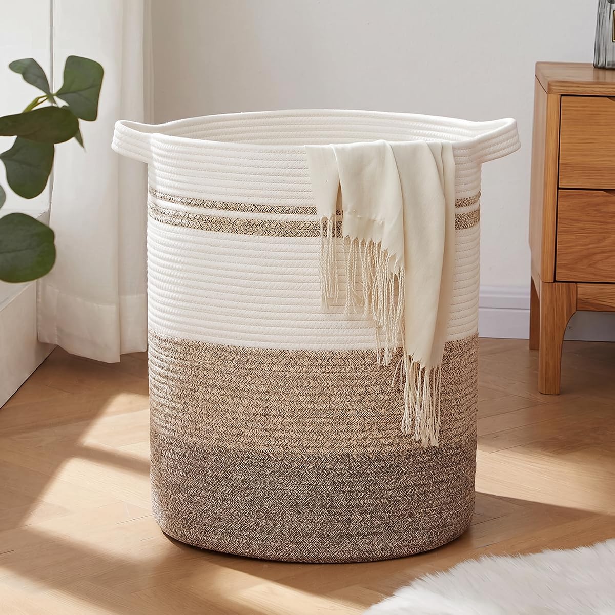 60L Laundry Basket Laundry Hamper Nursery Hamper Gradient Yellow