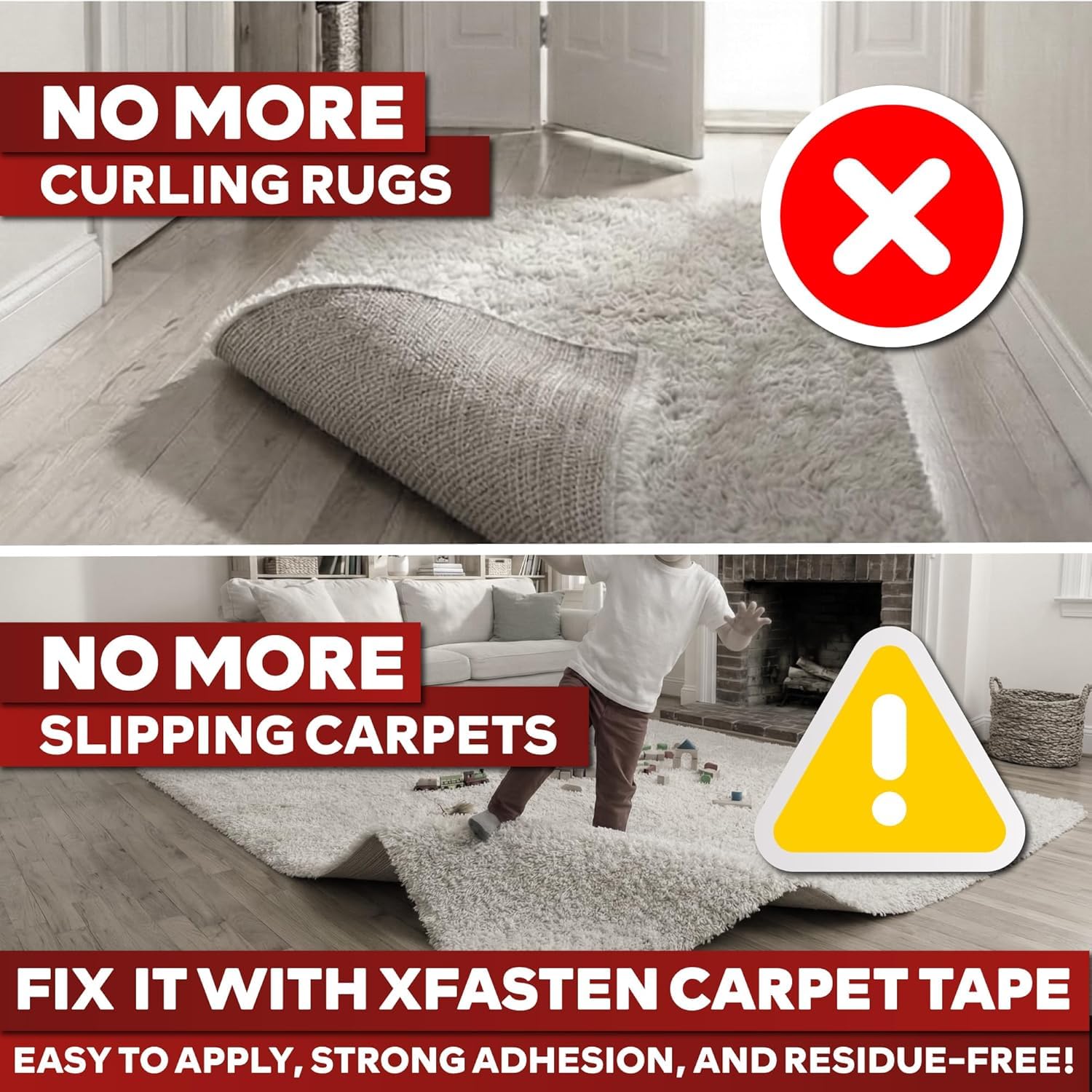 Double Sided Carpet Tape for Area Rugs (90 Foot)