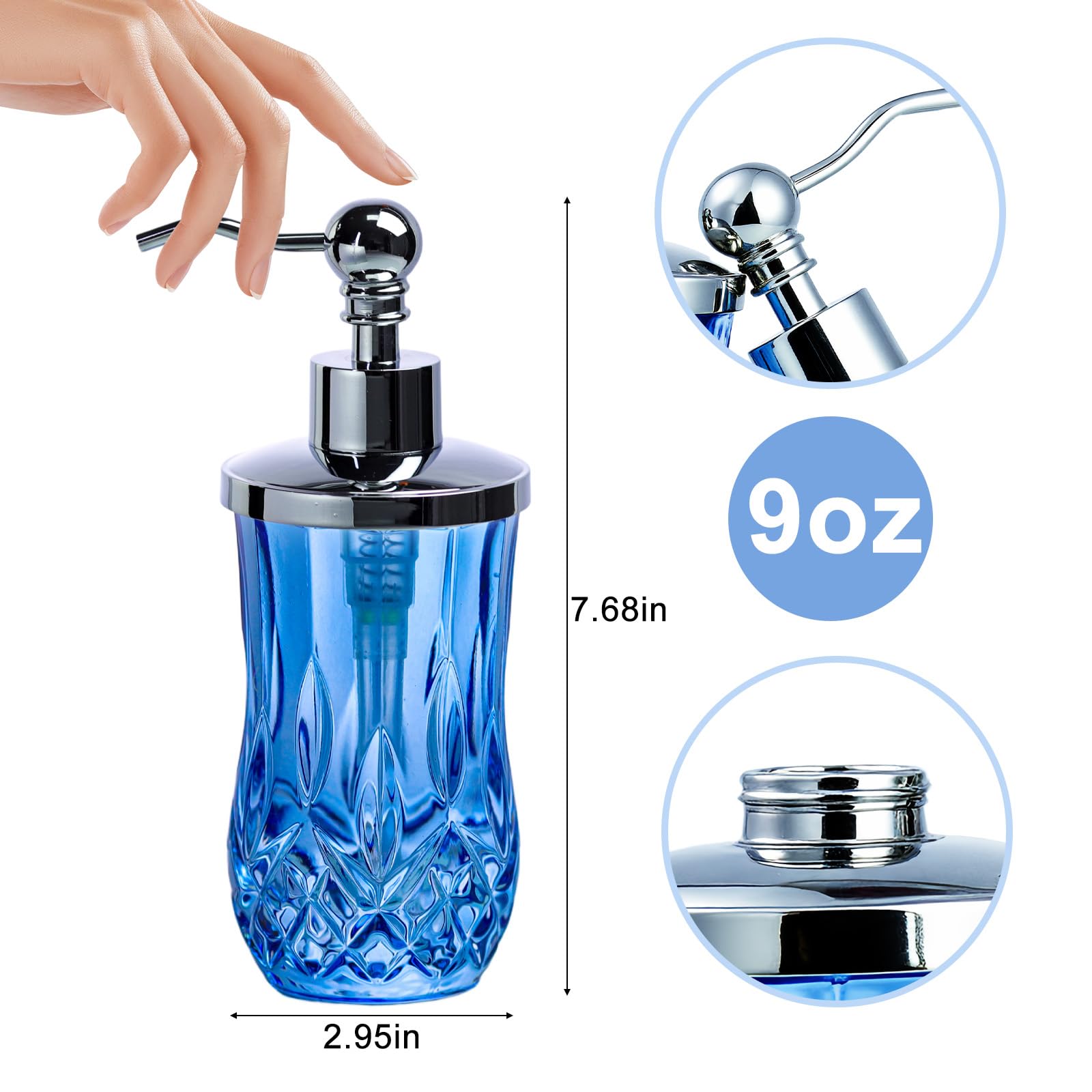 9Oz Blue Soap Dispenser