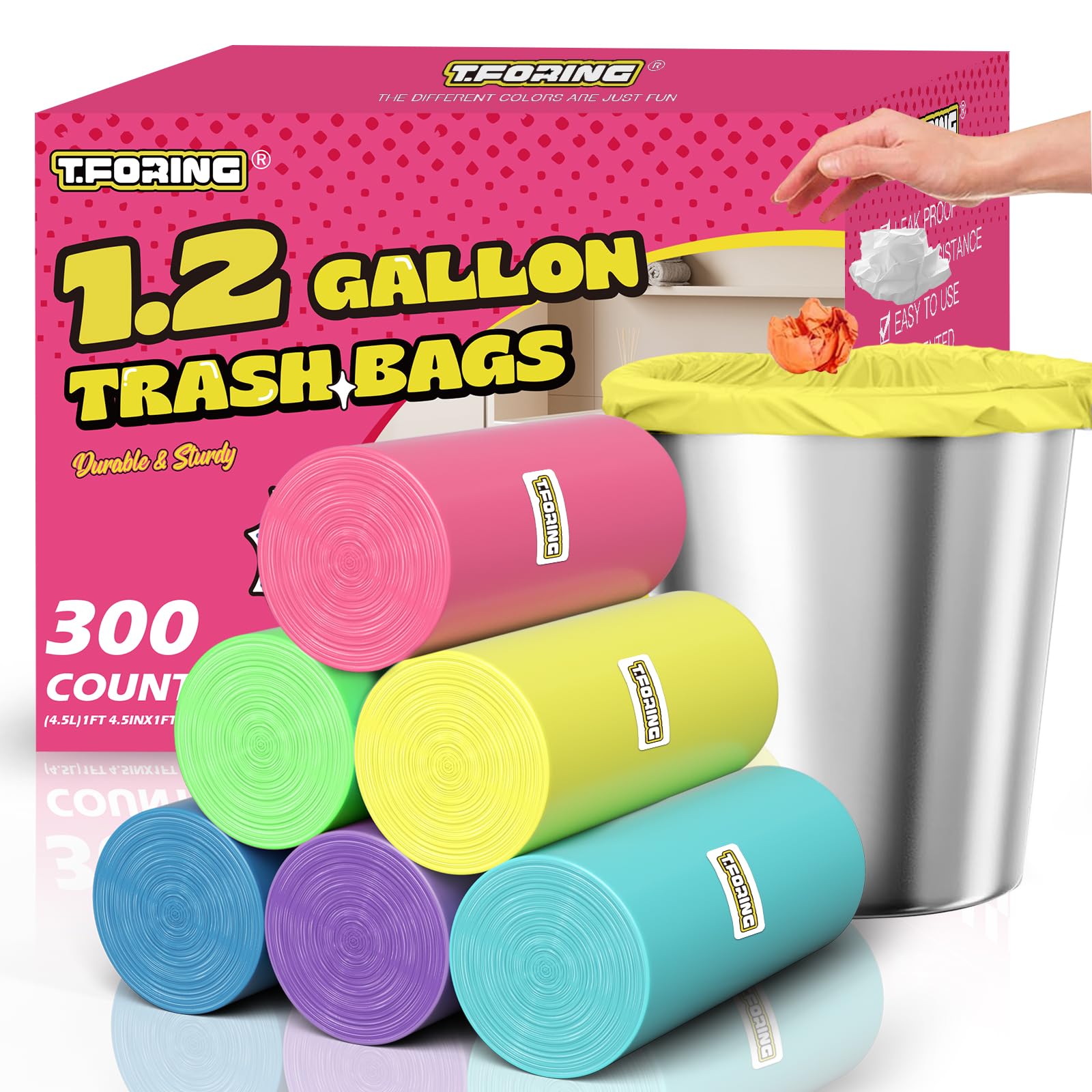 Mini Trash Bags 1.2 Gallon Unscented (300 Count)