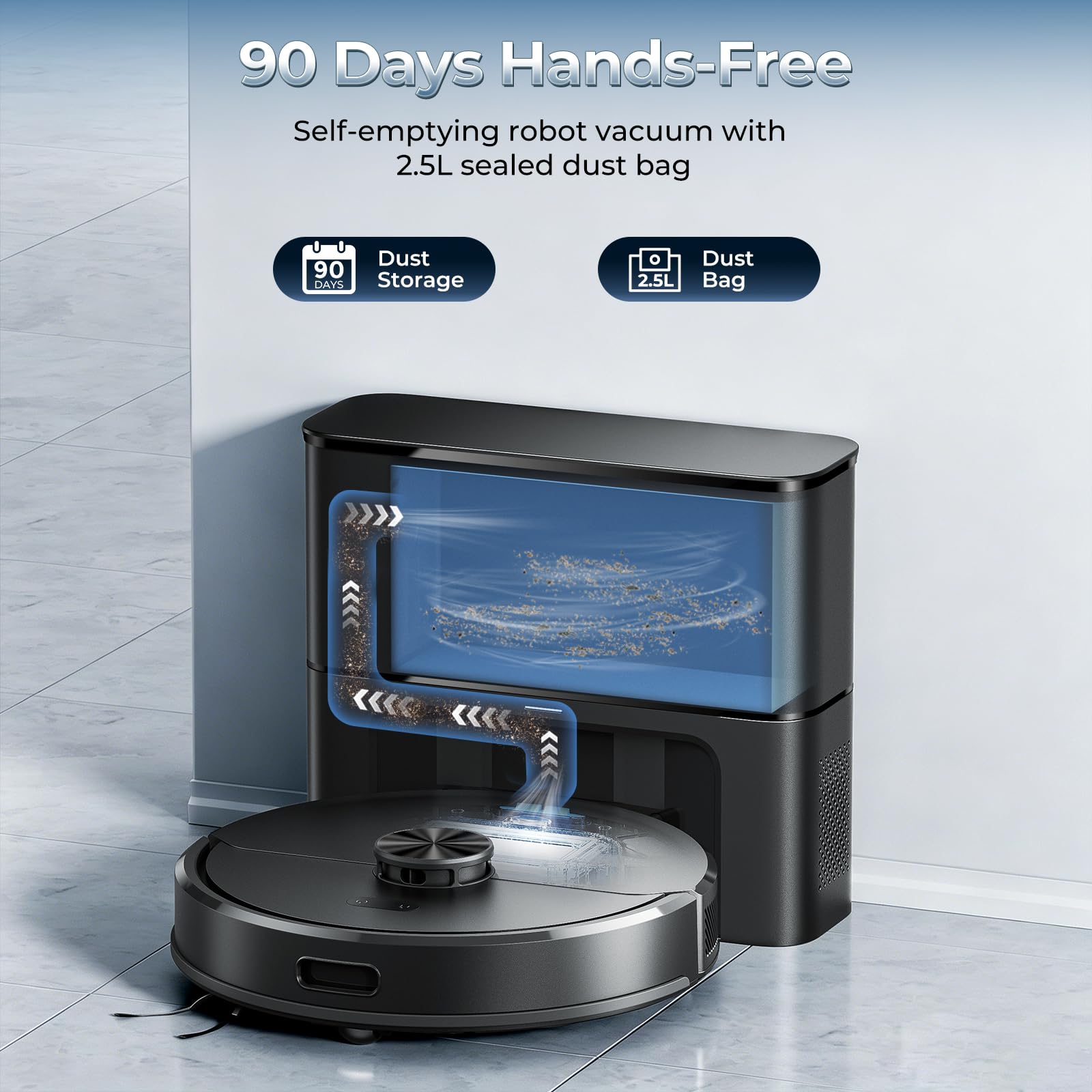 Robot Vacuum and Mop Combo with Self Emptying Station