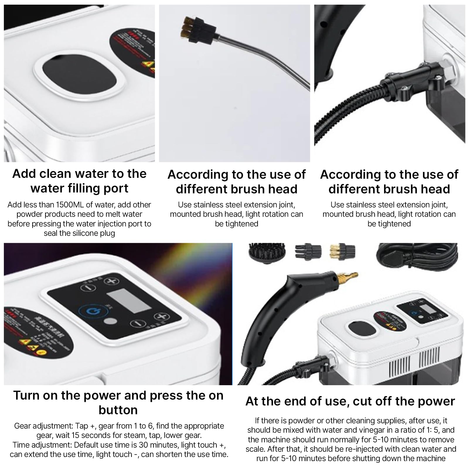 Steam Cleaner Handheld with 4pcs Accessories