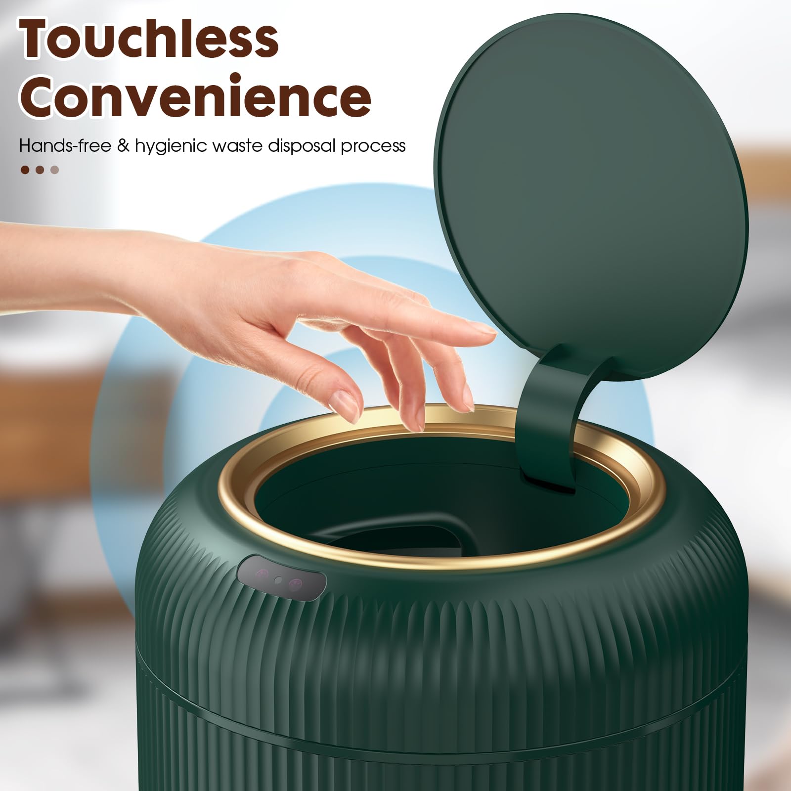 Touchless Sensor Trash Can Bathroom