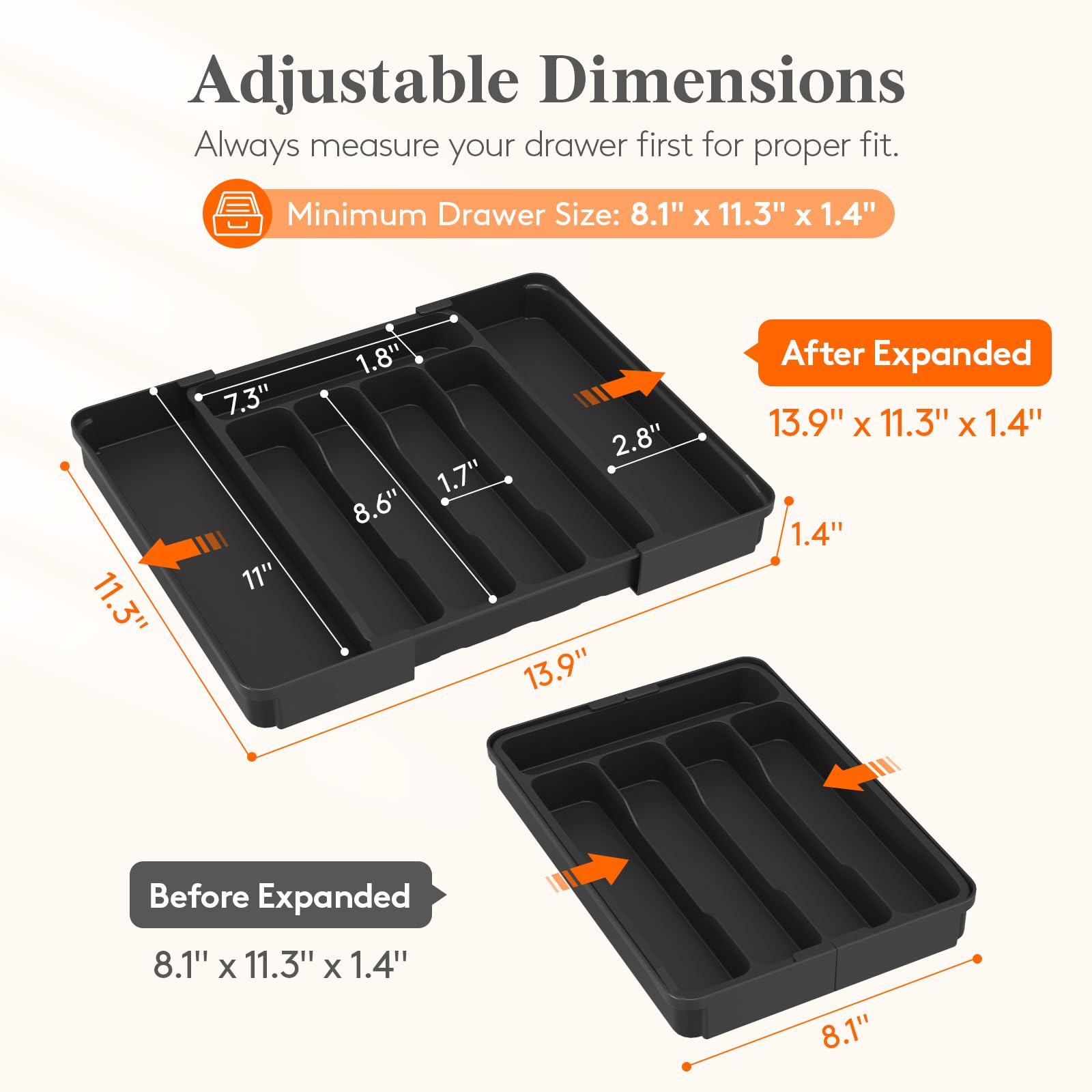 Silverware Organizer for Drawer