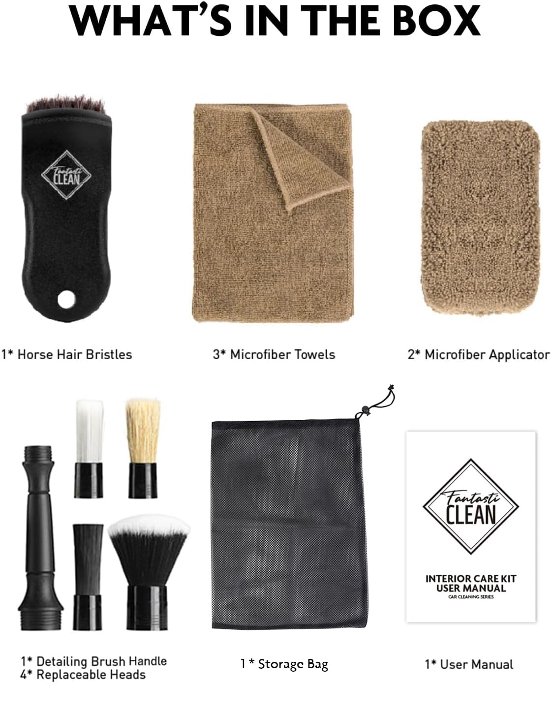 9PCS Car Detailing Brush Set