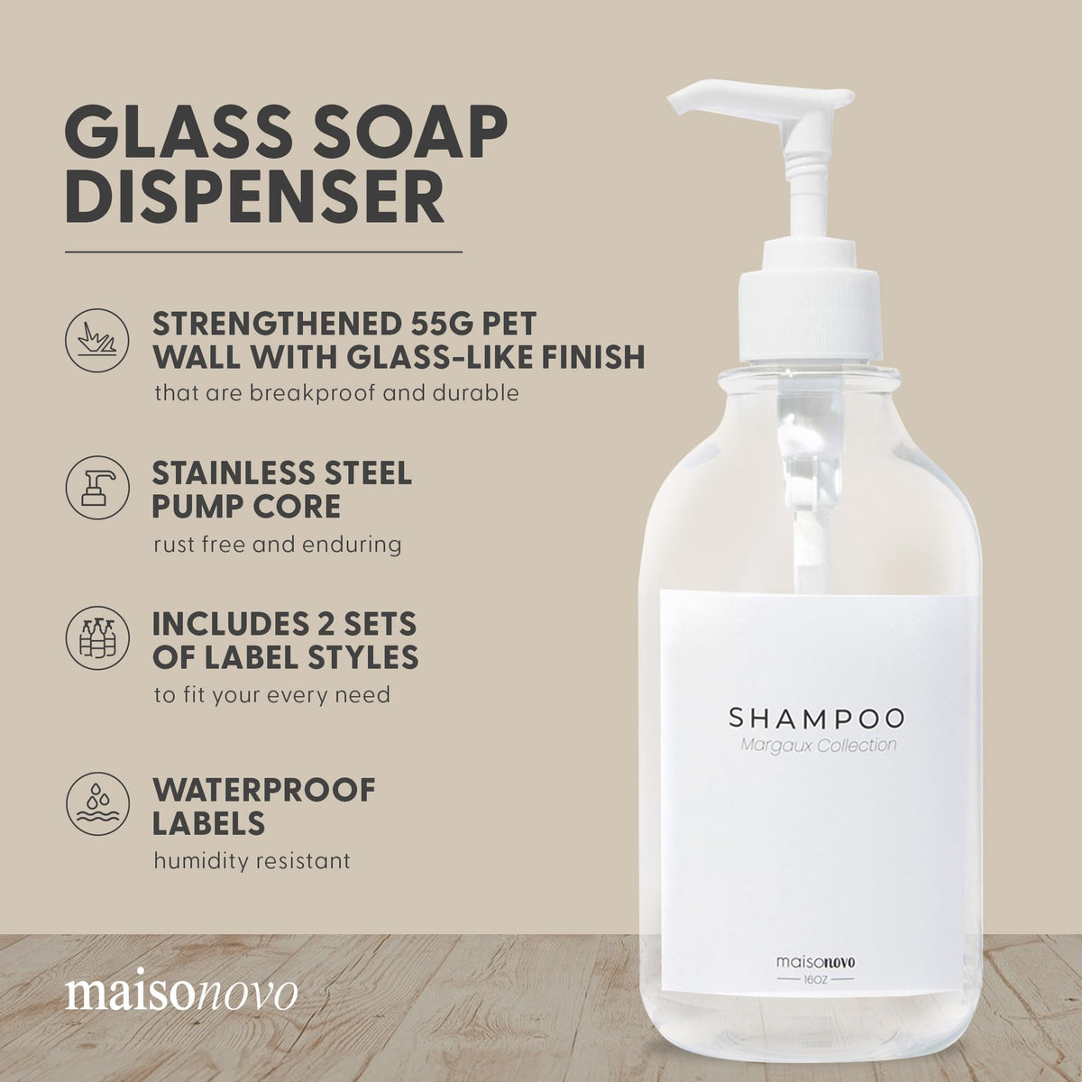 Refillable Shampoo and Conditioner Bottles (3 Count)