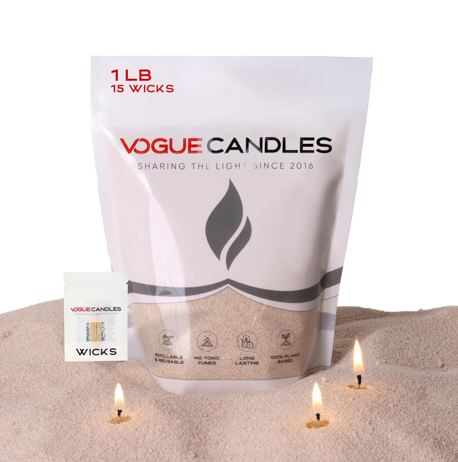 Vogue Candles Nude Pearled Candle Sand Wax (16 Ounce)