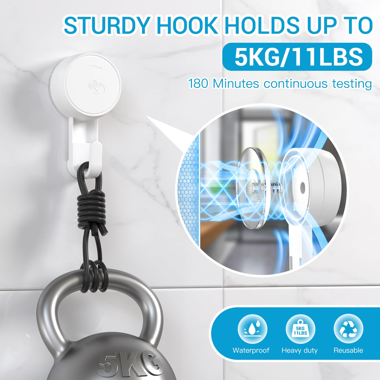 Heavy Duty Waterproof Shower Hooks 6 Pack