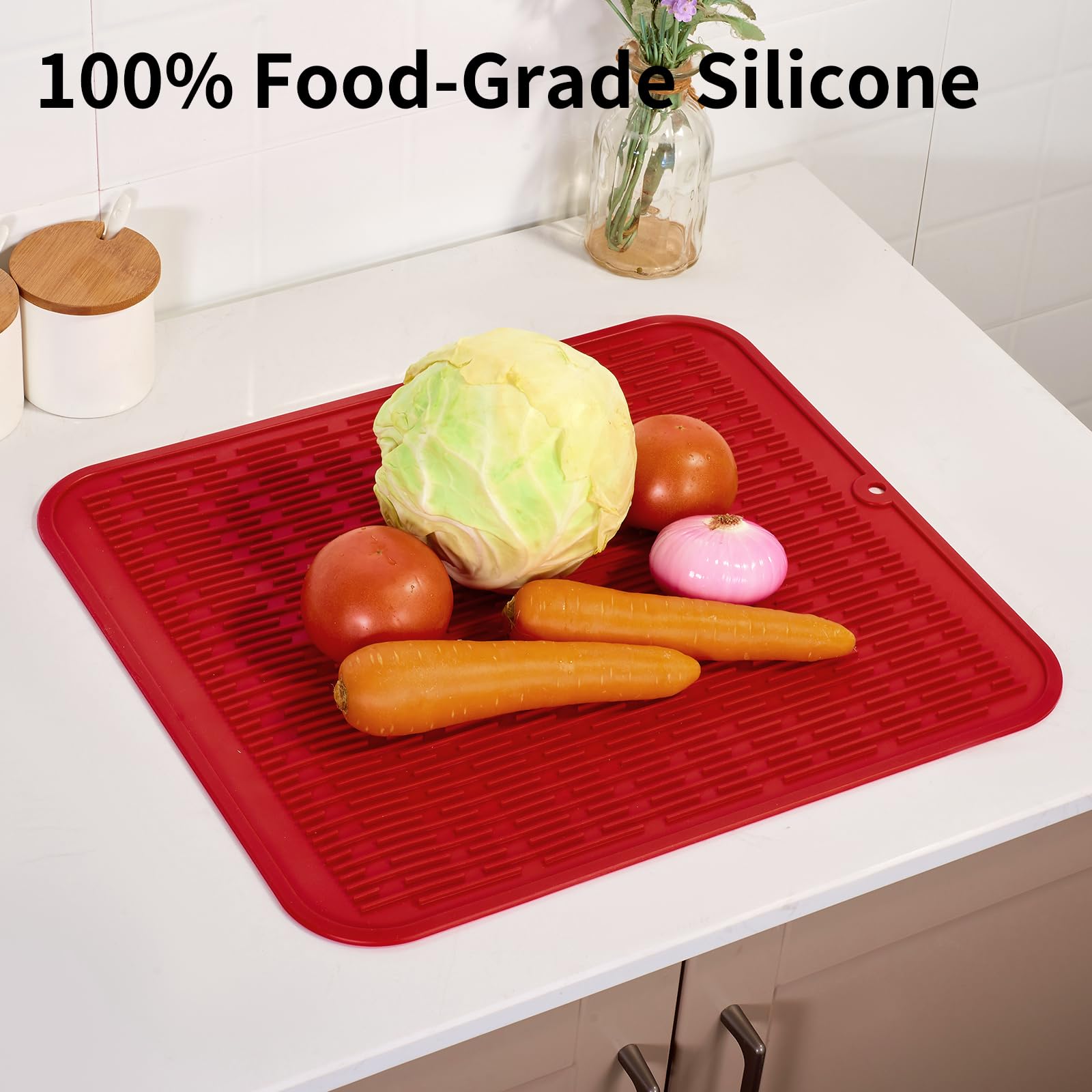 Oversized Silicone Dish Drying Mat for Kitchen