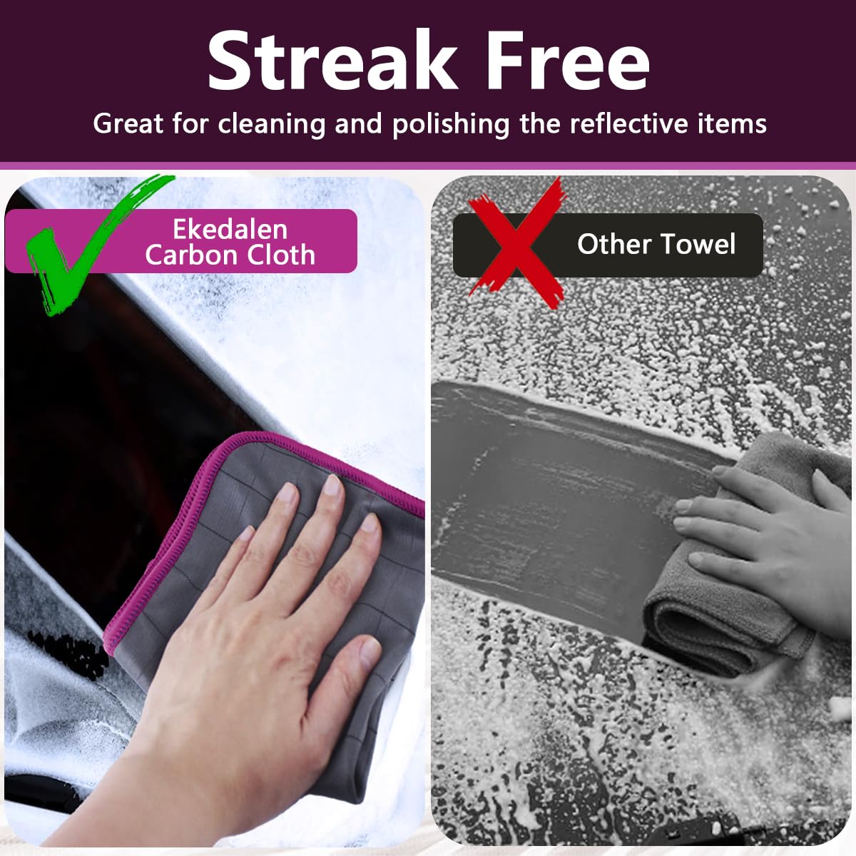 Microfiber Cleaning Cloth Lint Free Glass Polish (6 Count)