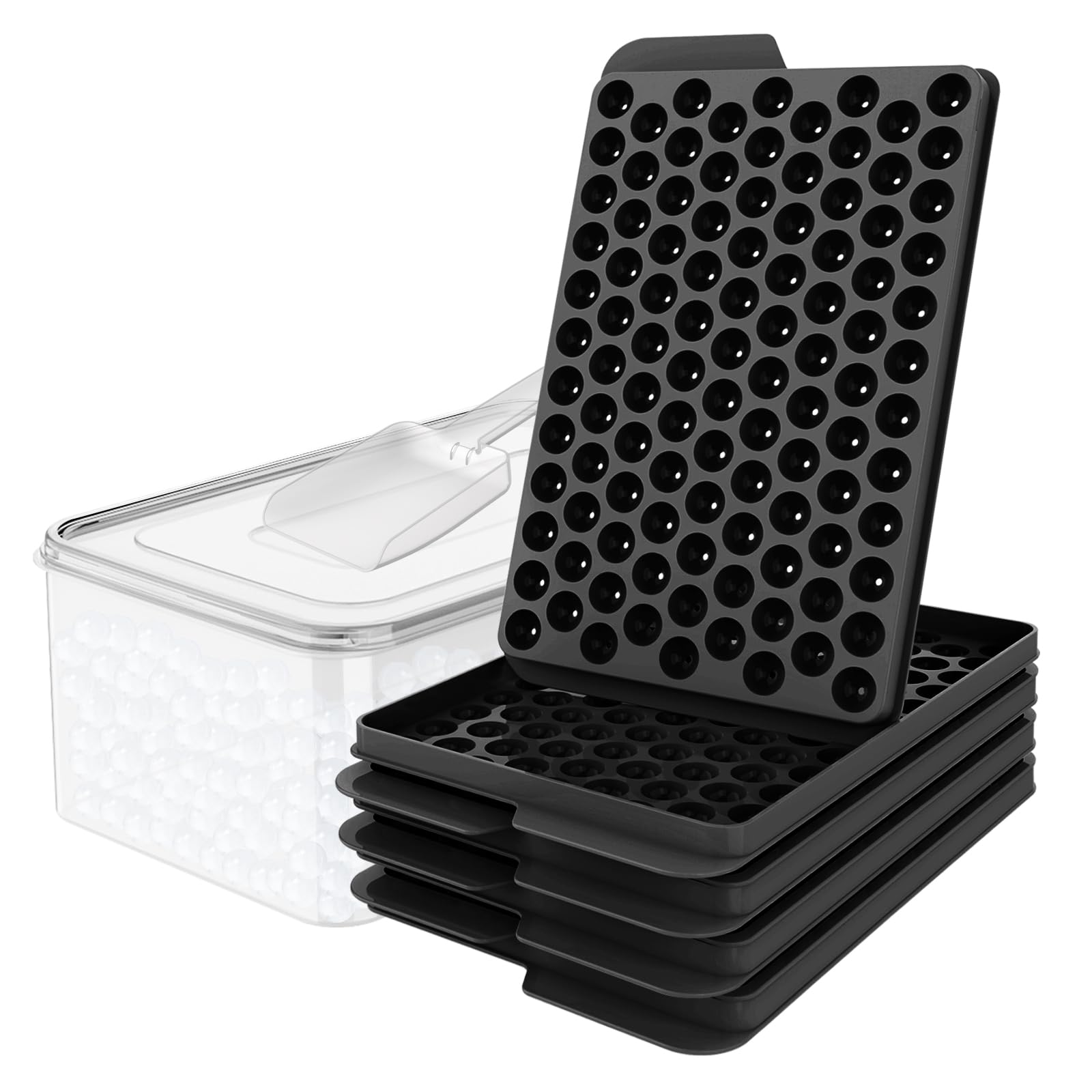 Mini Ice Cube Trays for Freezer with Lid (4 Count)