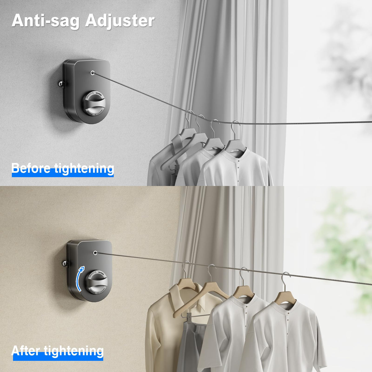Retractable Clothesline Indoor (13.8 Foot)