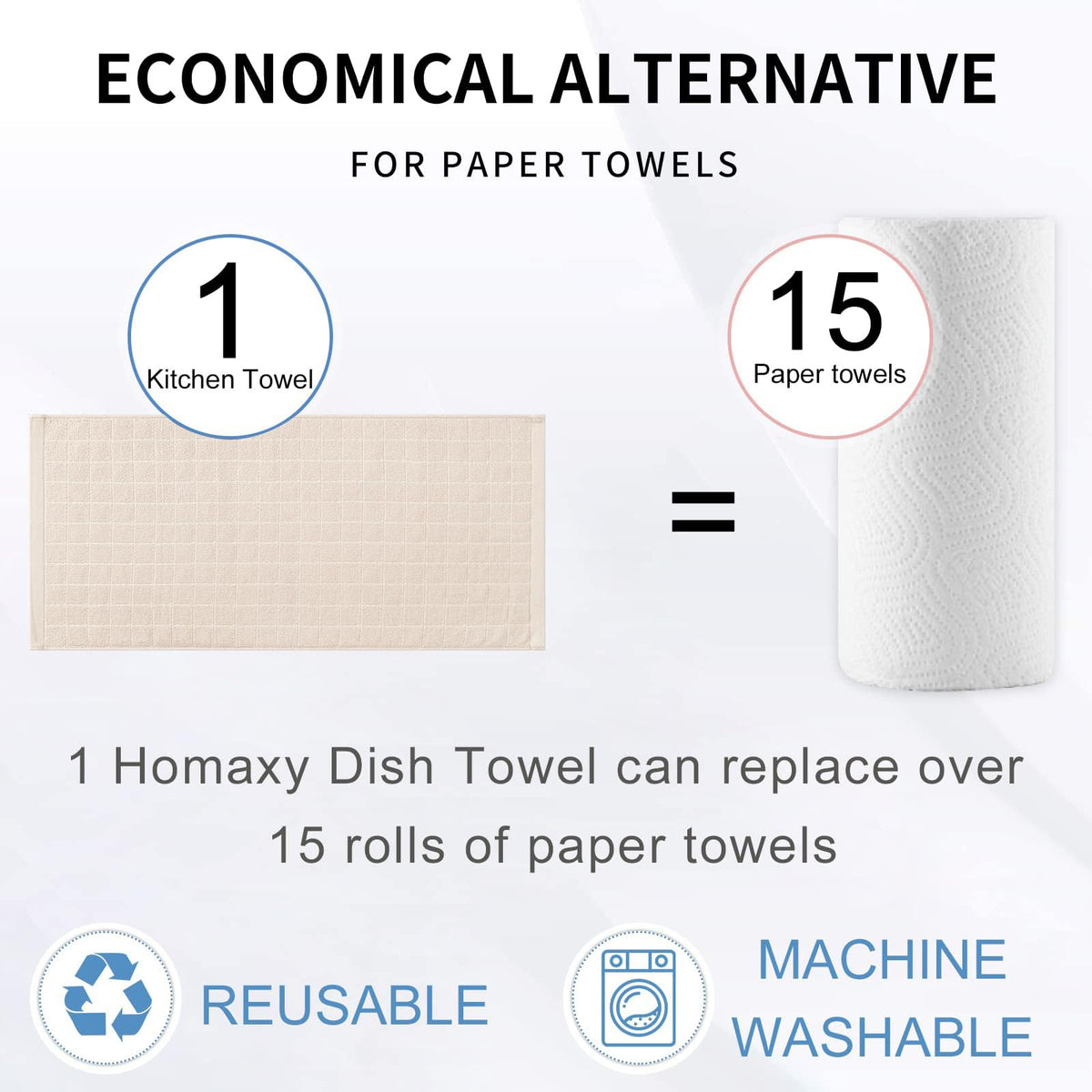 100% Cotton Terry Kitchen Towels (8 Count)