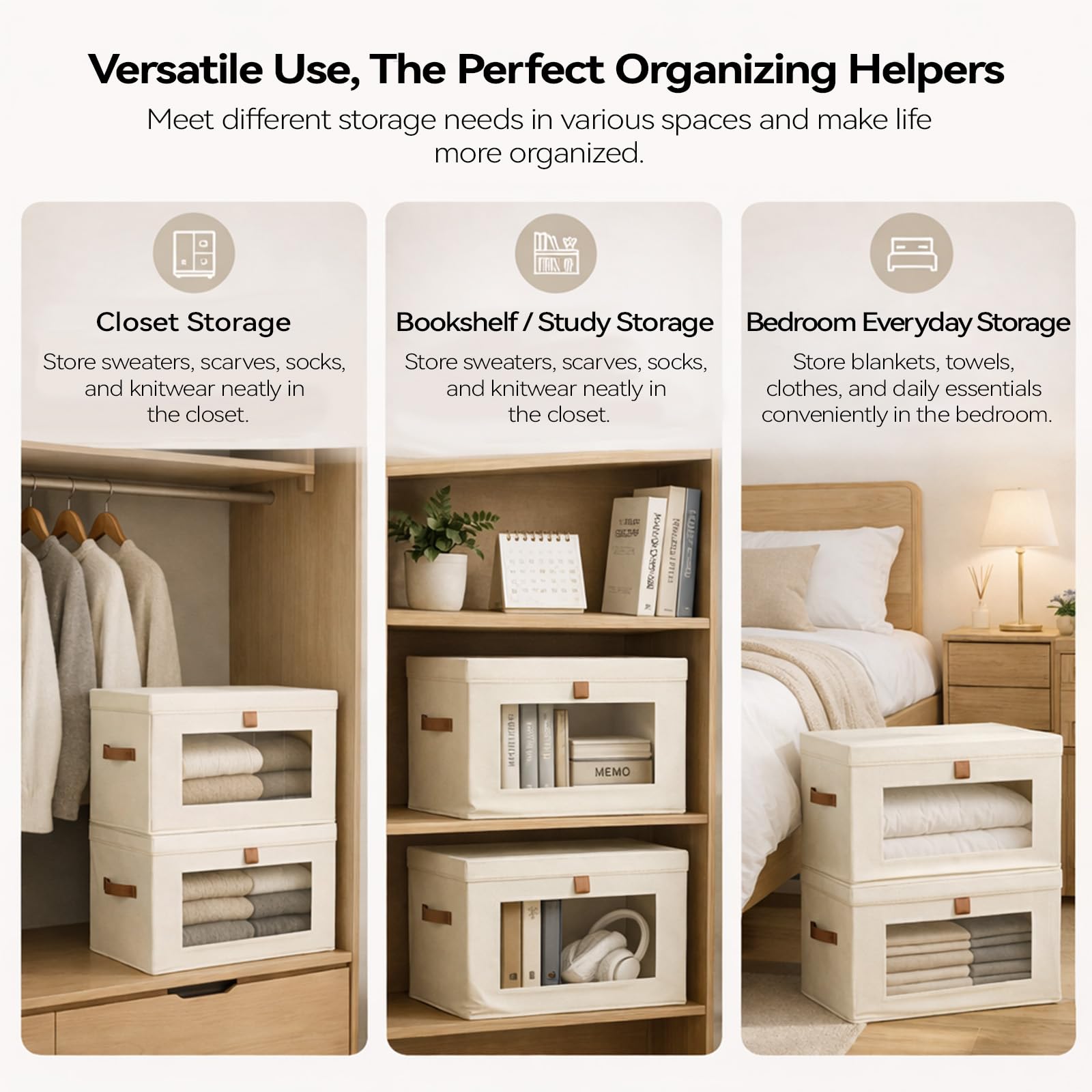 Collapsible Stackable Storage Bins with Lids